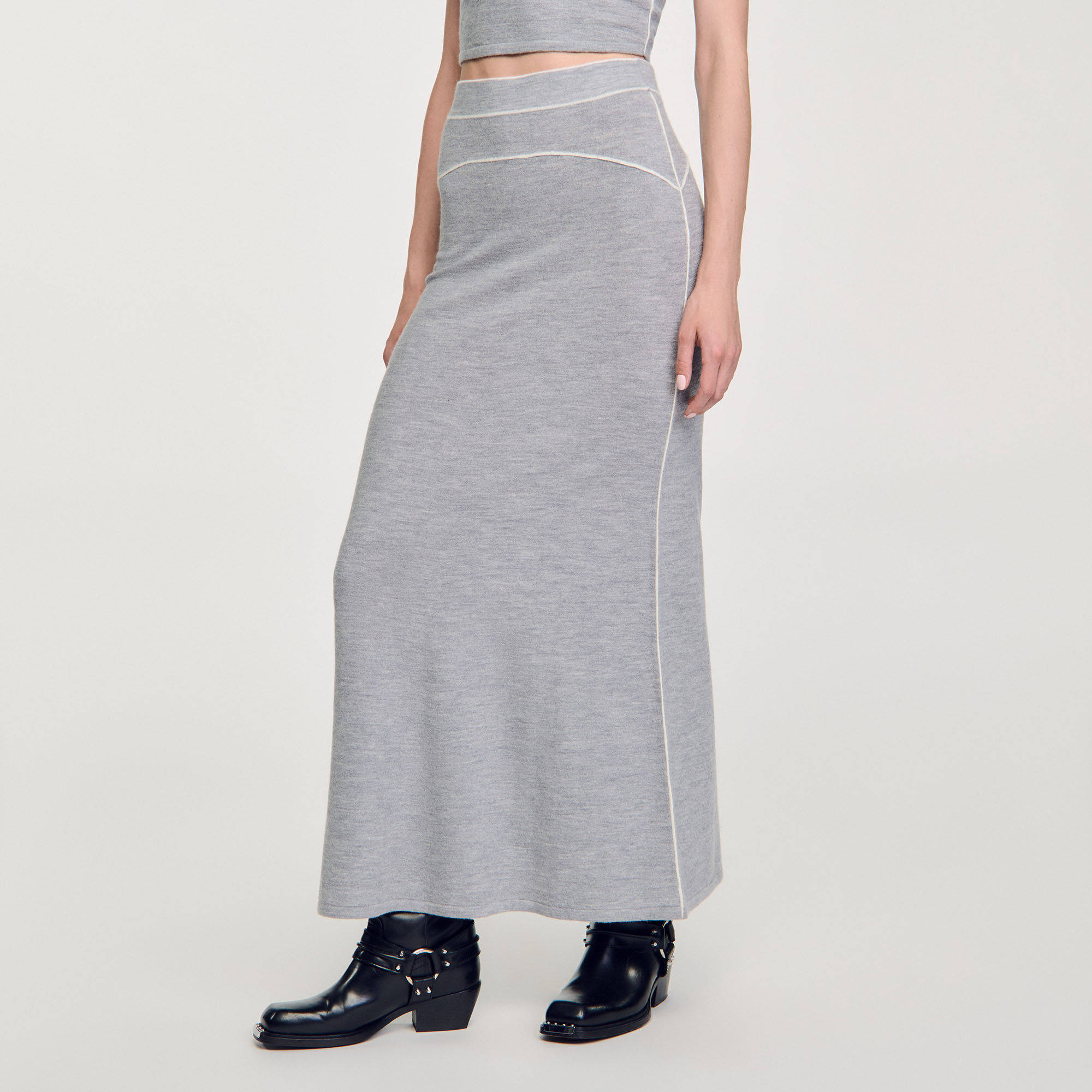 Maxi wool skirt