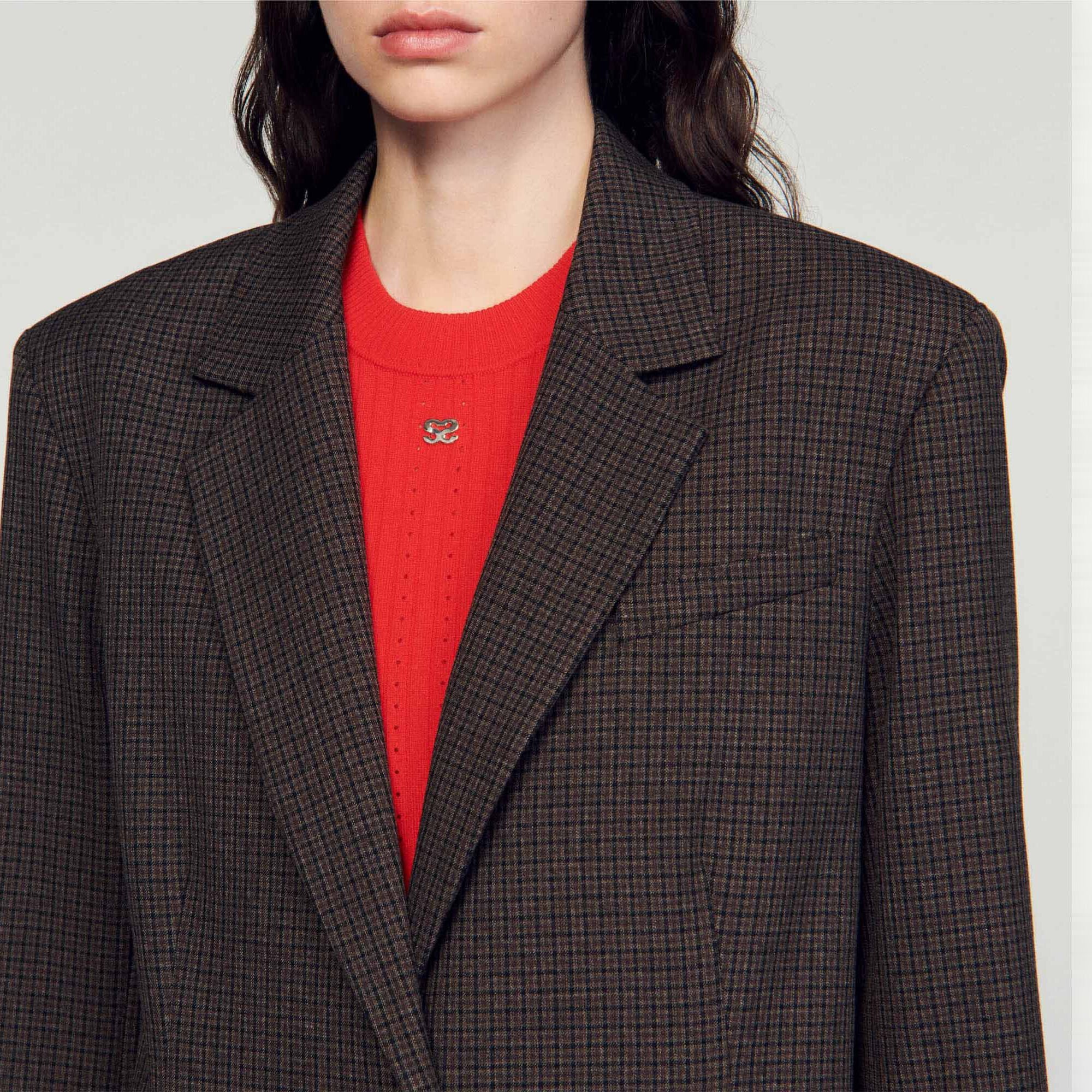 Suit jacket with small checks