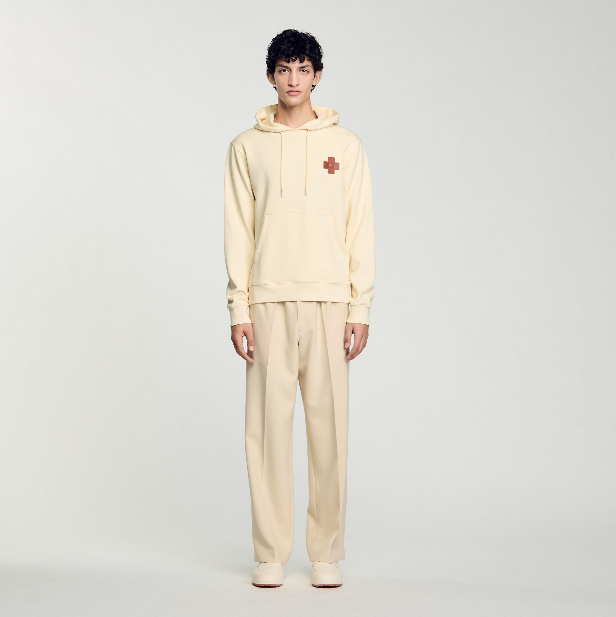 Square Cross sweatshirt white / beige for Men | Sandro Paris