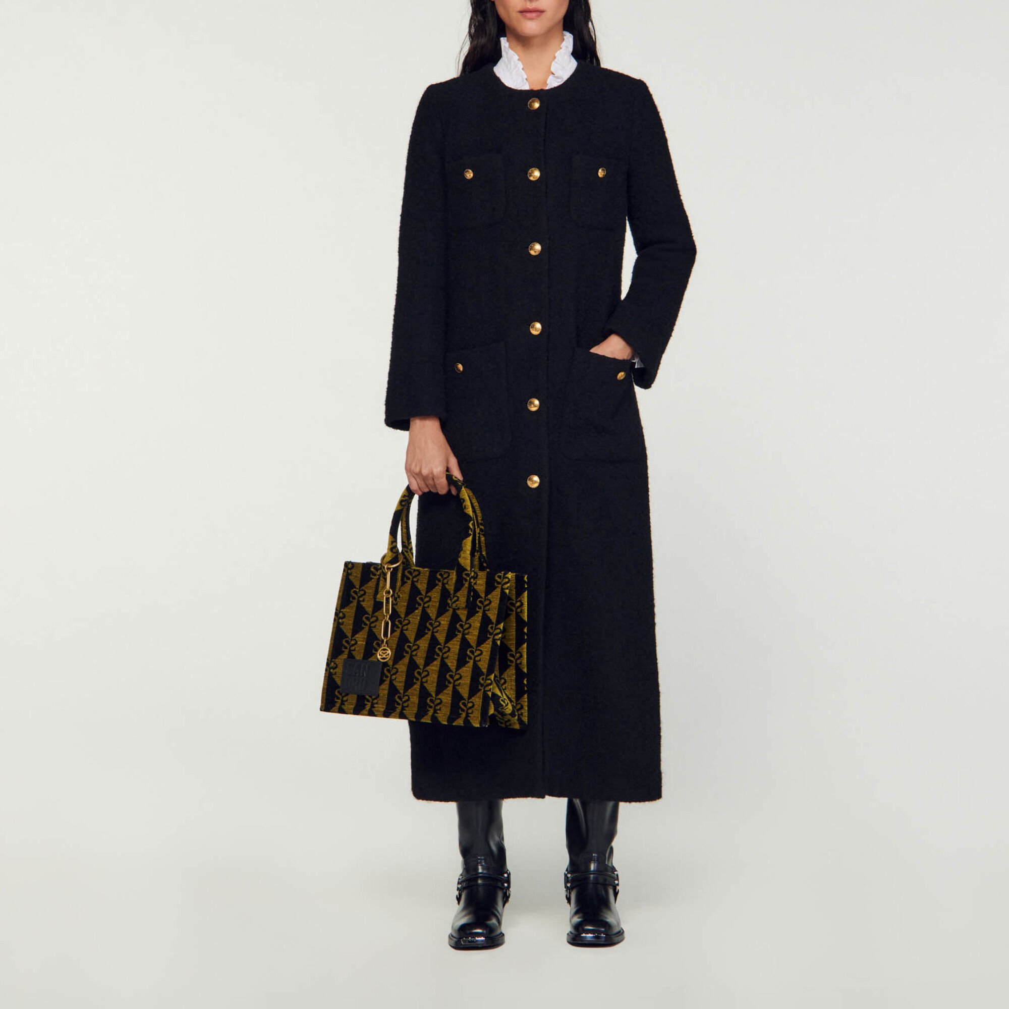 Sandro black clearance wool coat
