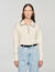 Contrast polo-neck knit sweater