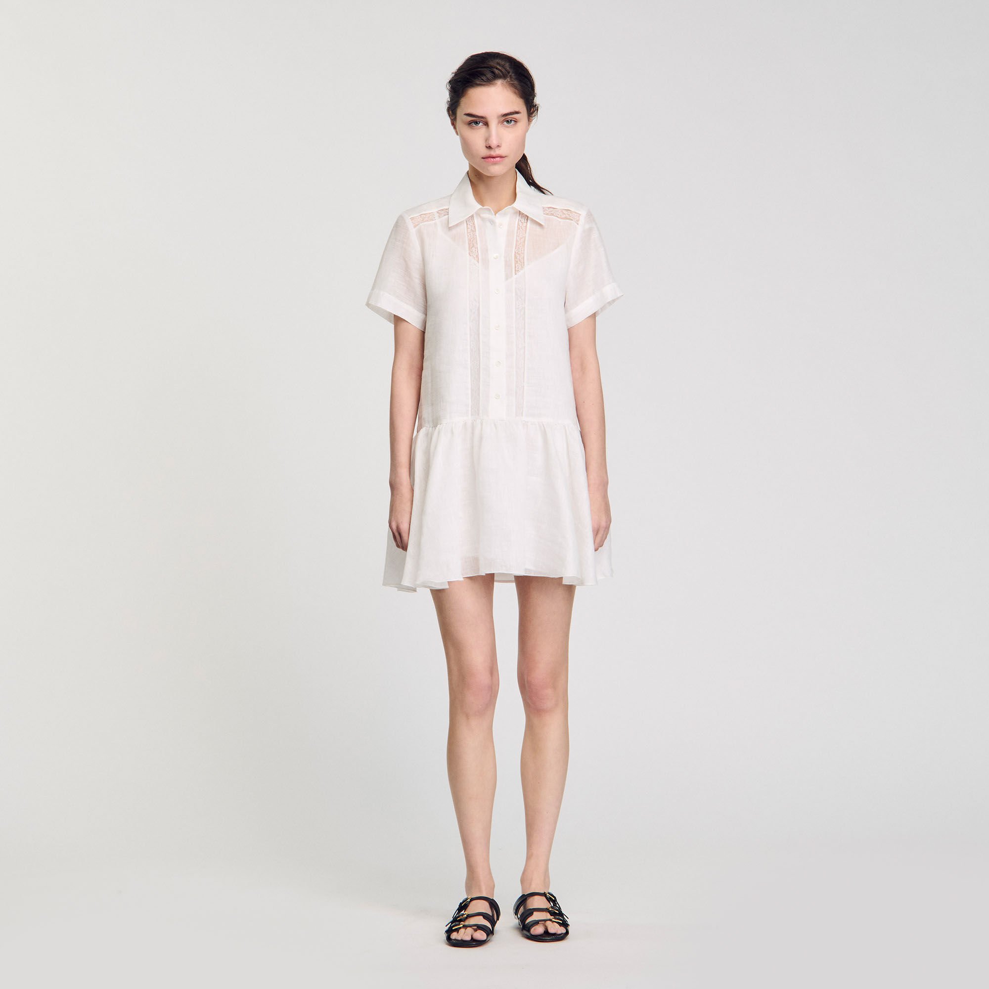 Mini dress with lace details