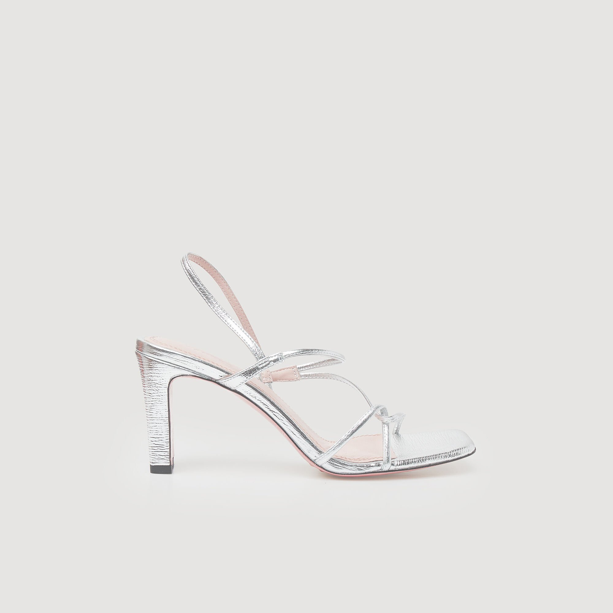 Metallic leather sandals sale