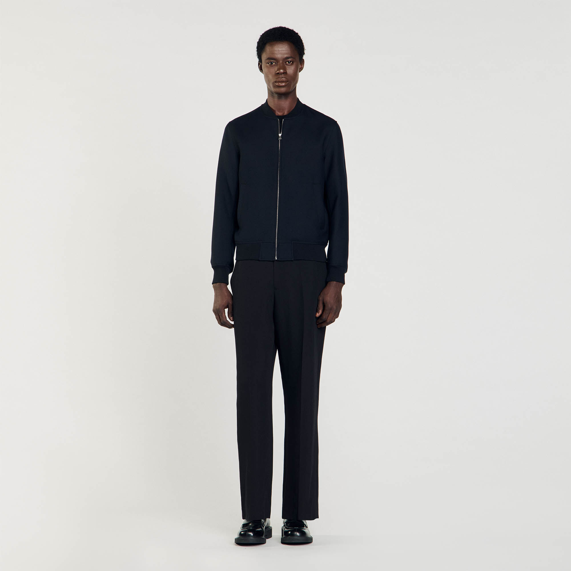 Zip-up jacket blue for Men | Sandro Paris