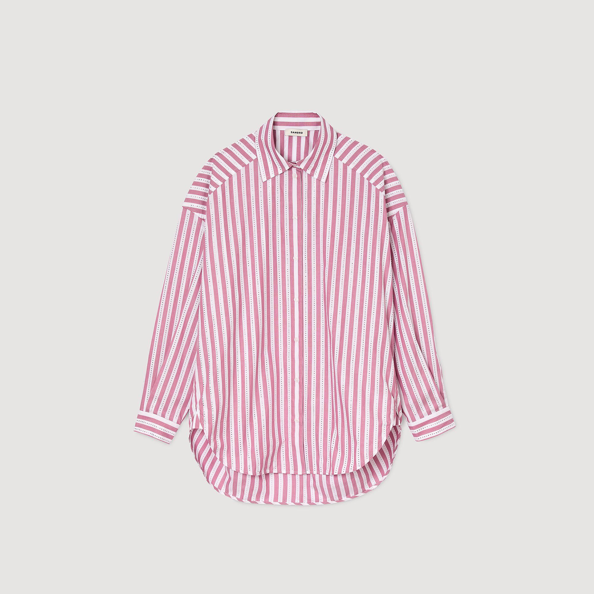 安い購入 Women For pink shirt rhinestone Striped | Paris Sandro トップス