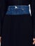 Long pleated denim skirt