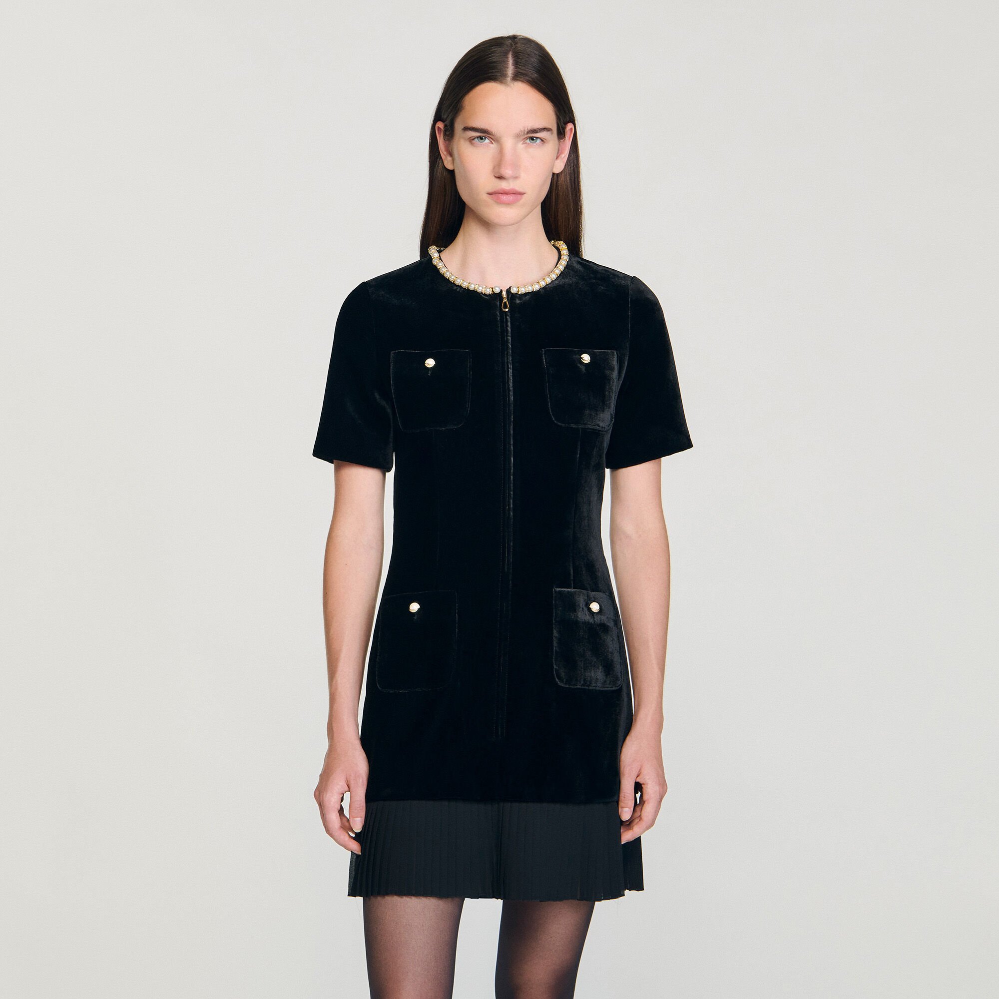 Mini velvet dress