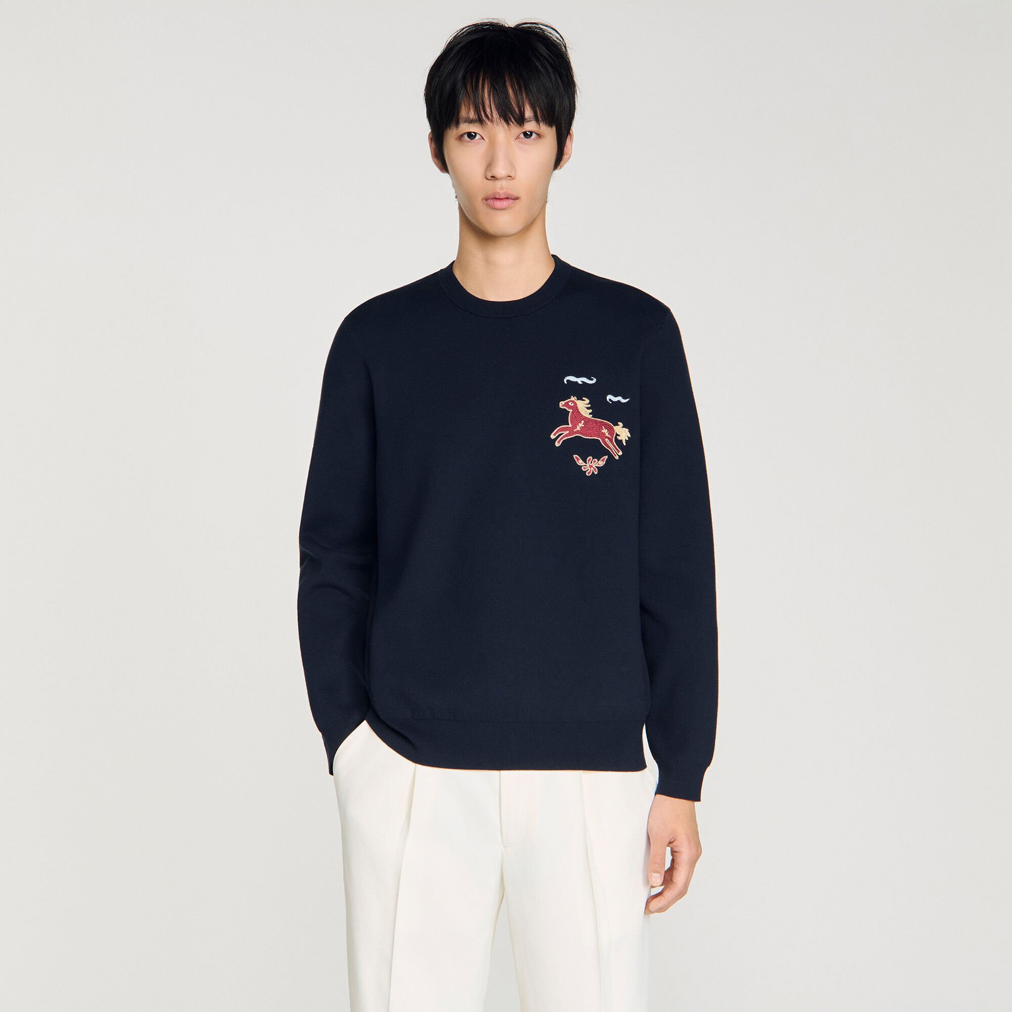 Embroidered horse sweatshirt