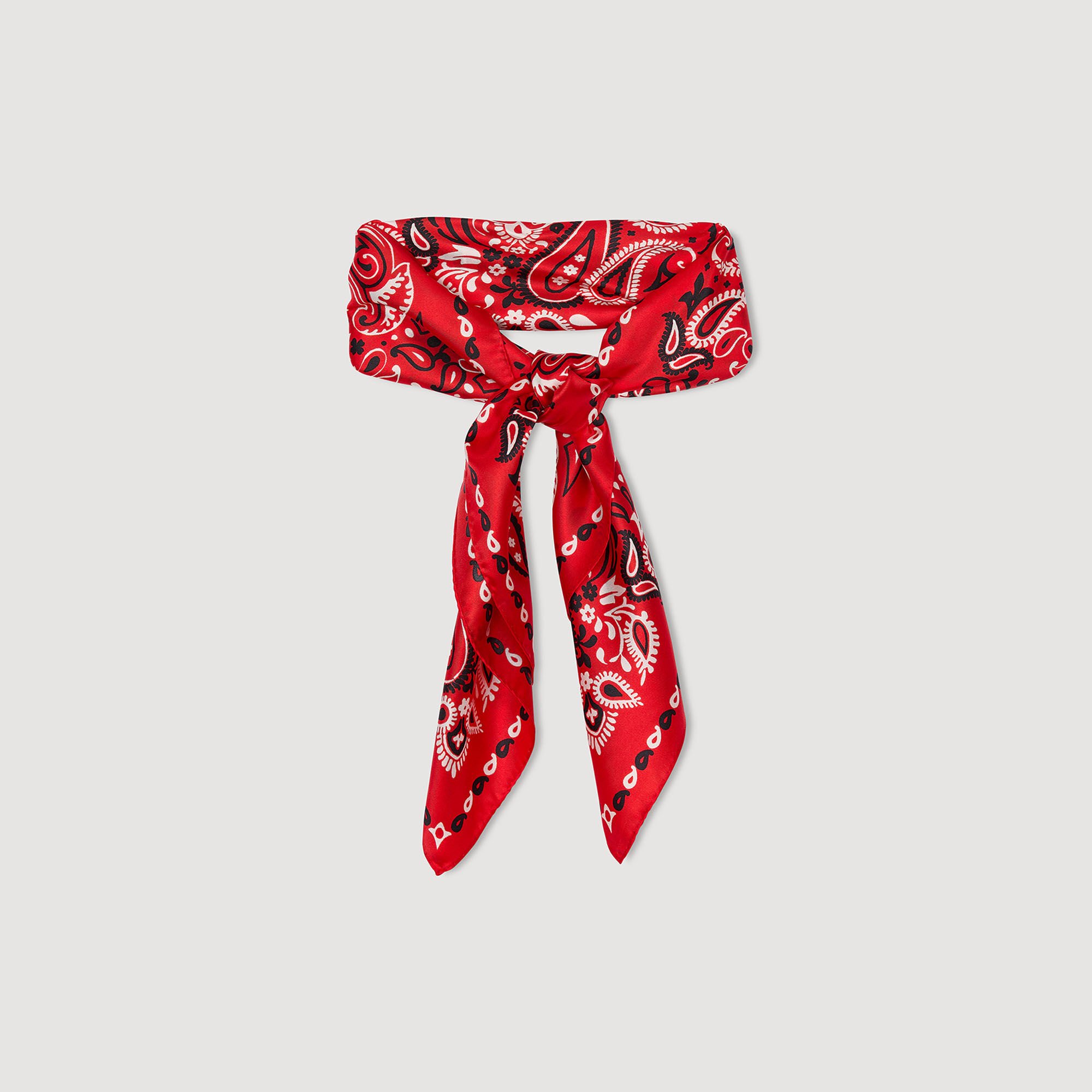 Silk bandana print scarf