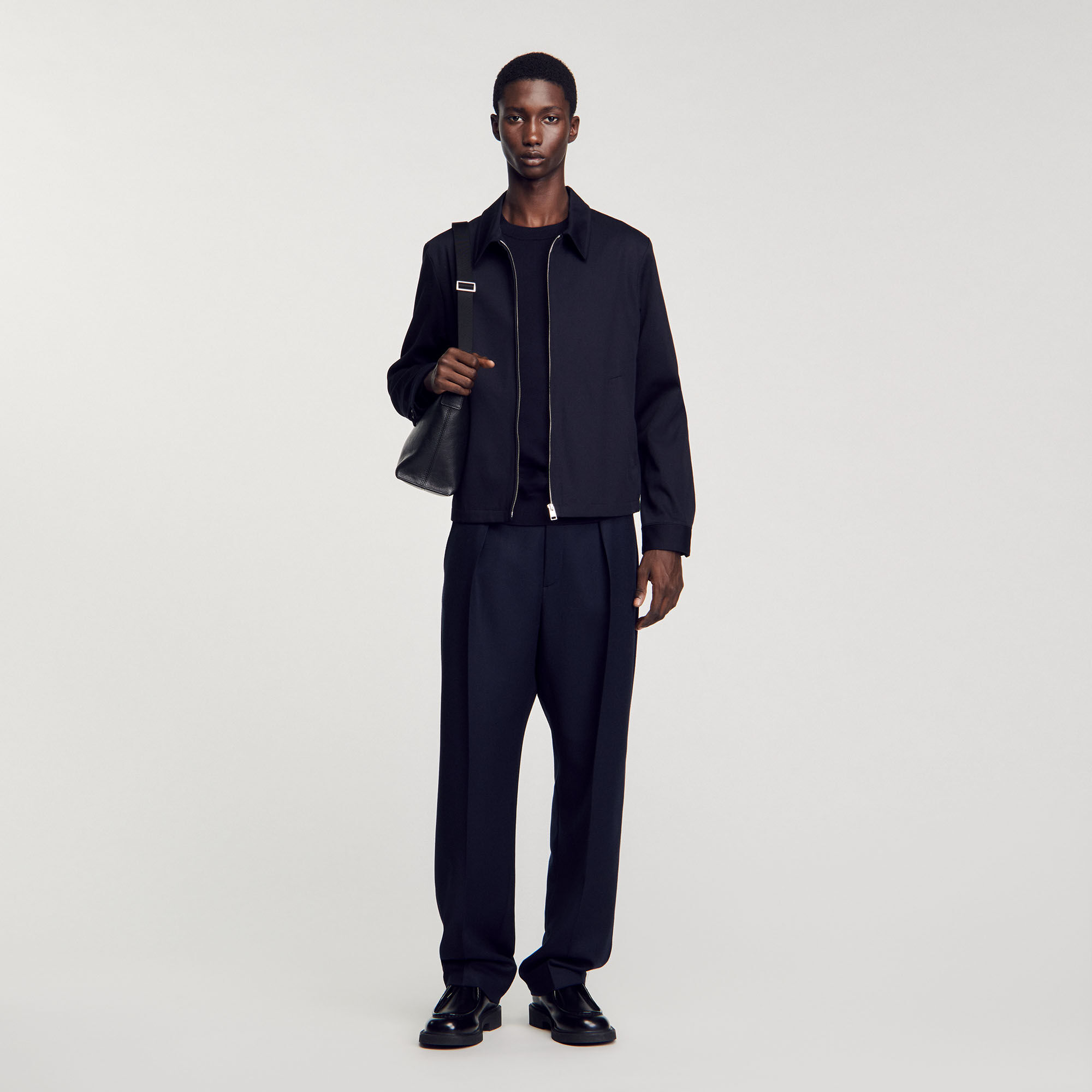 Navy blue cotton jacket new arrivals