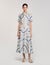 Spiral-motif silk midi dress