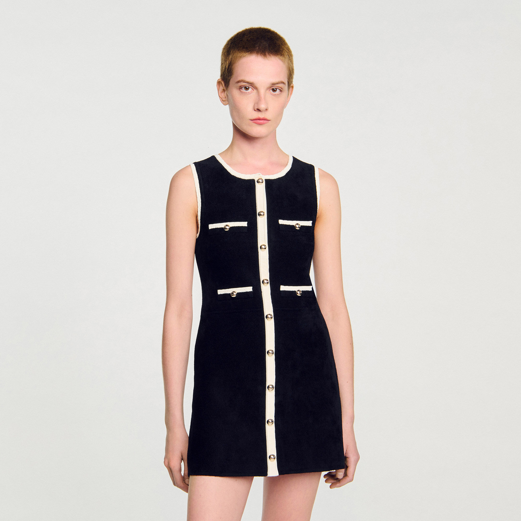 Mini velvet knit dress