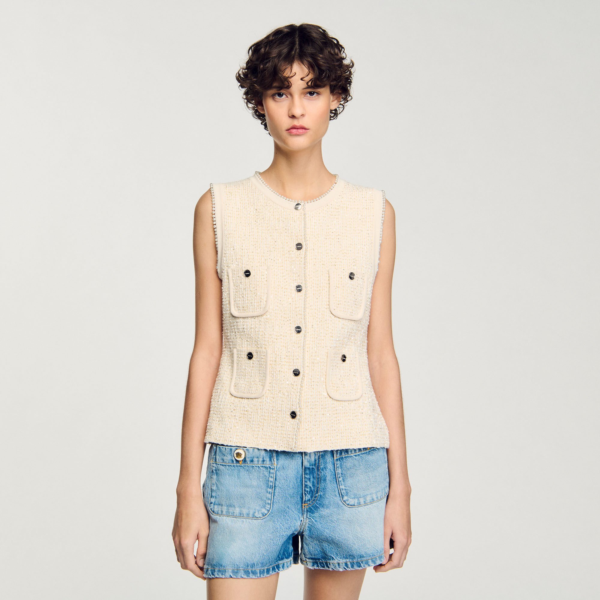 Decorative tweed vest