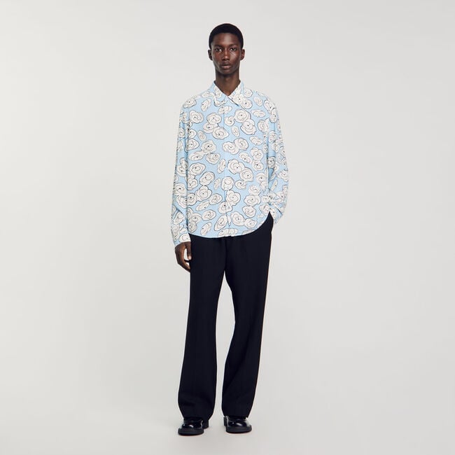 Camellia motif shirt