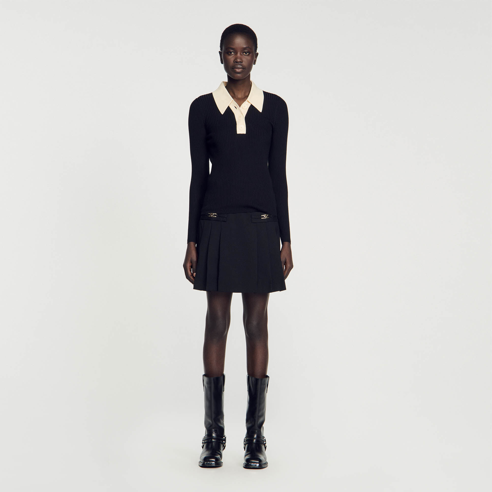 Knit Polo Neck Sweater