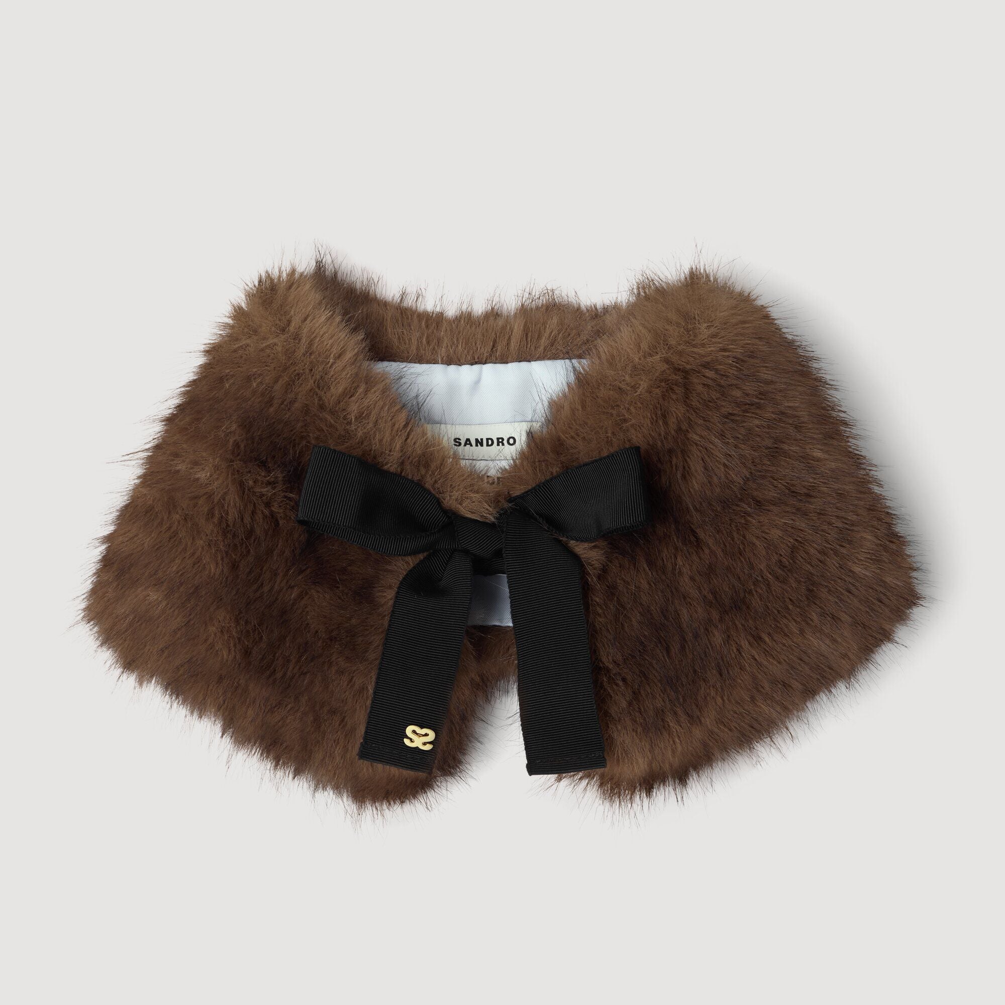 Faux fur collar with ribbon - Women | Sandro