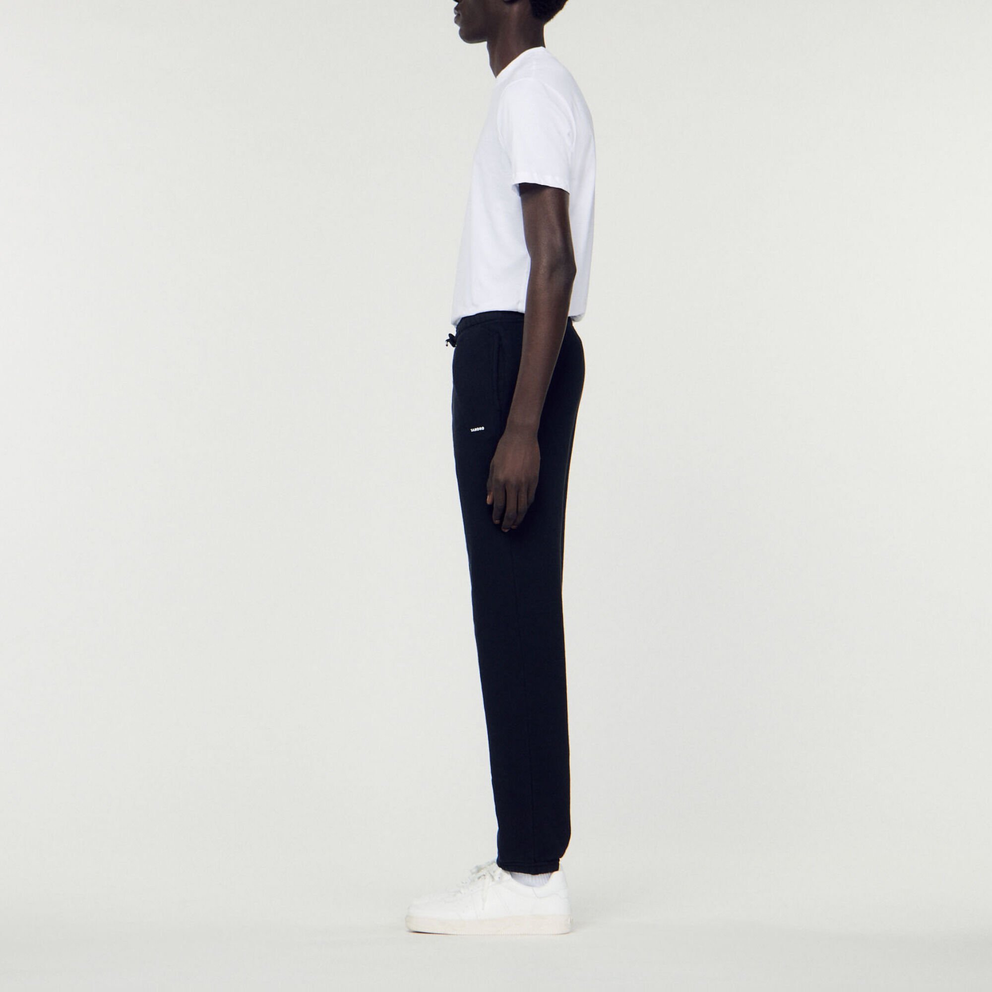 Embroidered fleece jogging bottoms