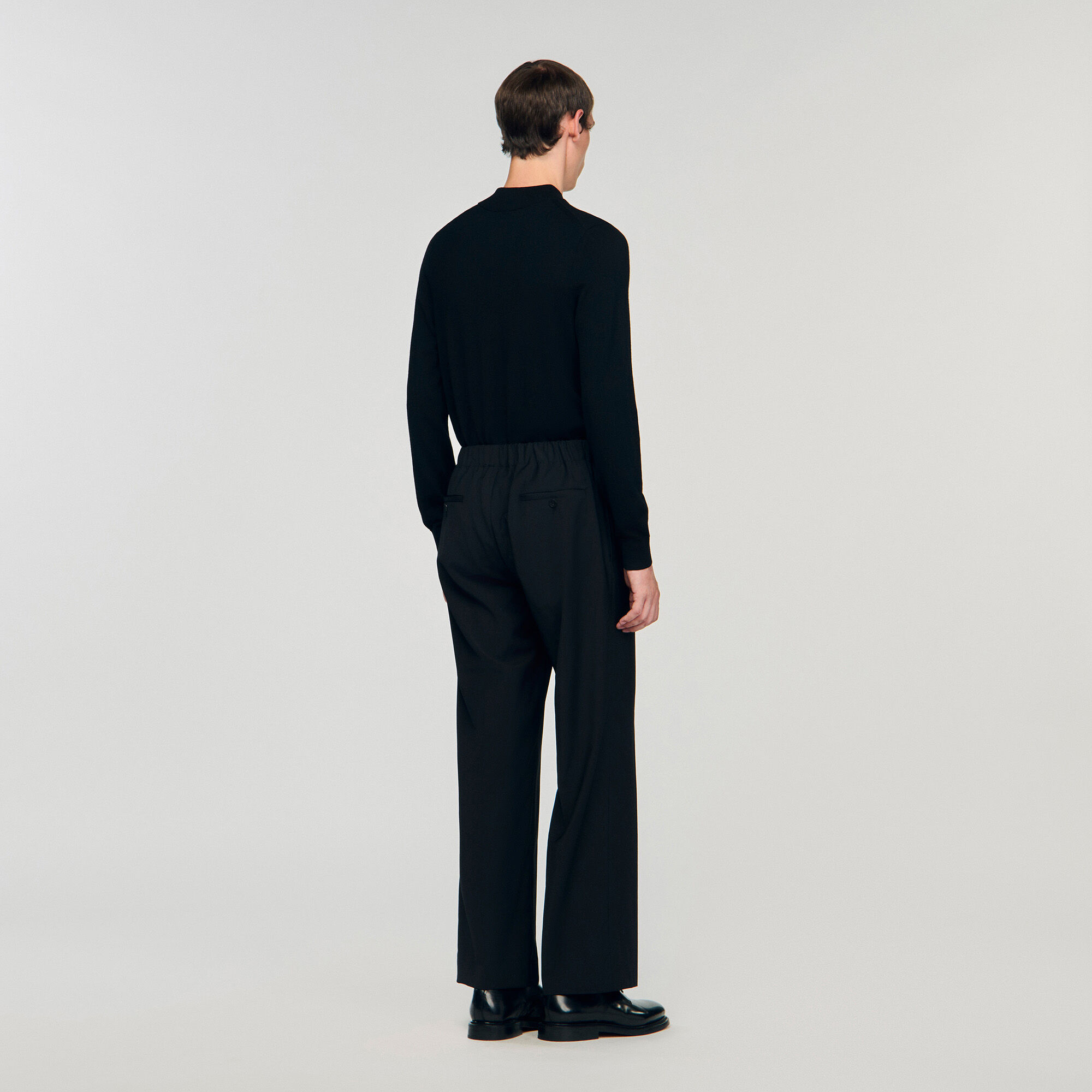 Wide-leg trousers black / gray for Men | Sandro Paris