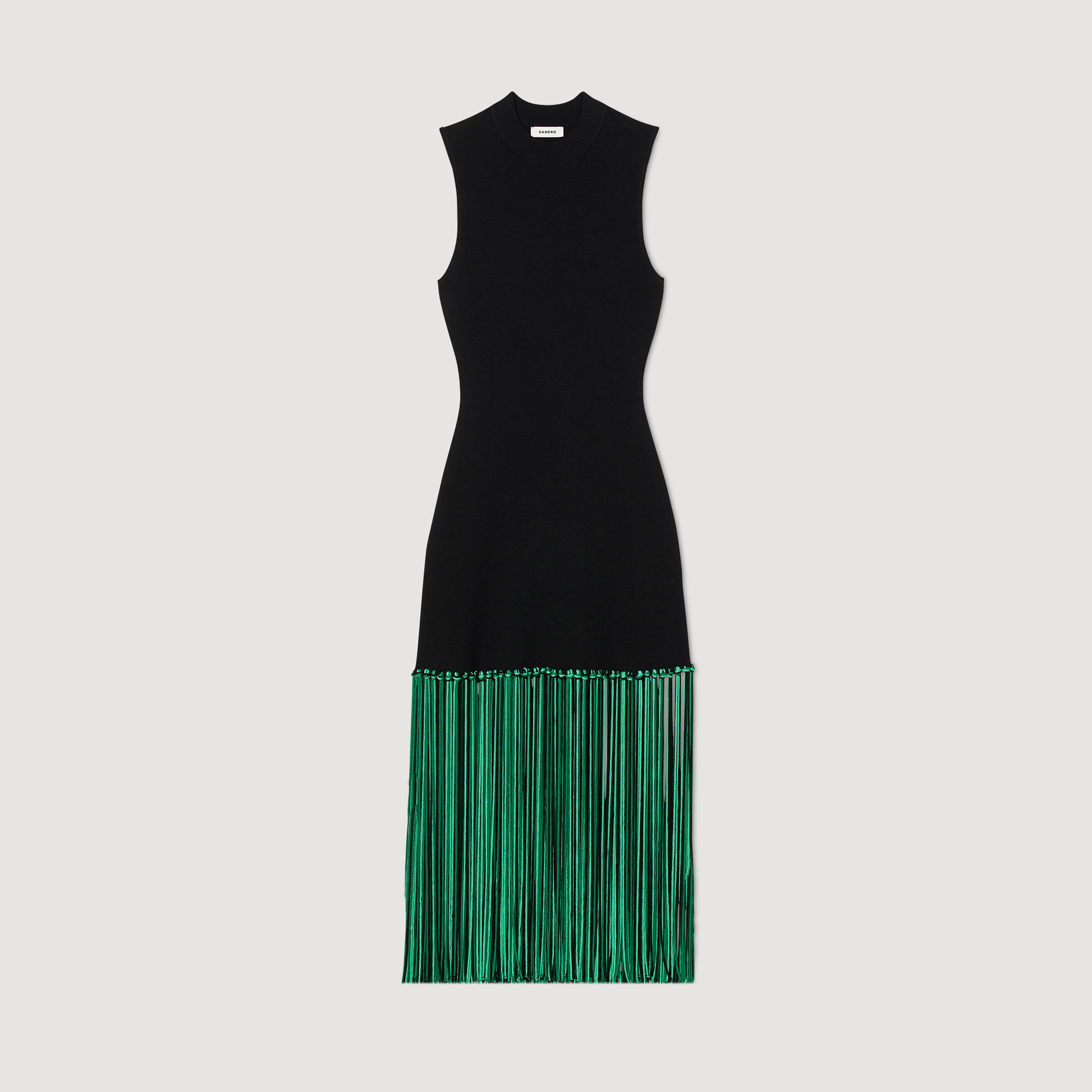 Fringed Dress black / gray For Women | Sandro Paris