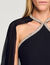Mini cape dress with rhinestones