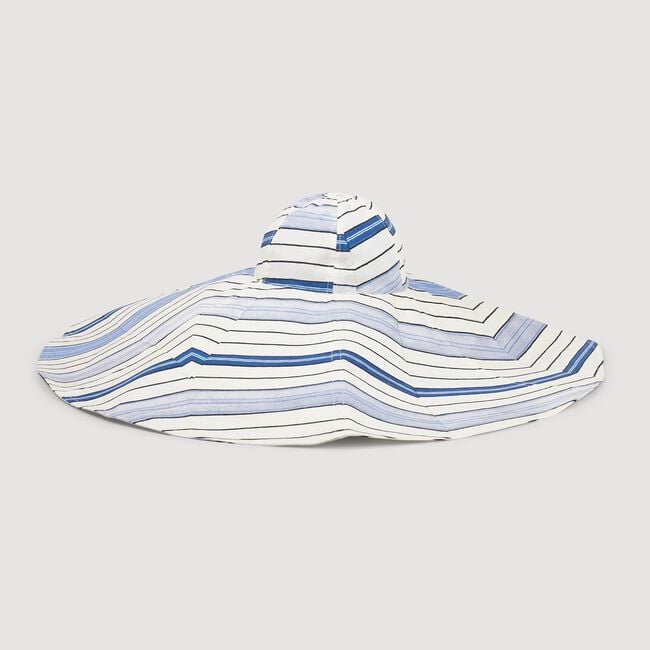 Striped cotton floppy sun hat