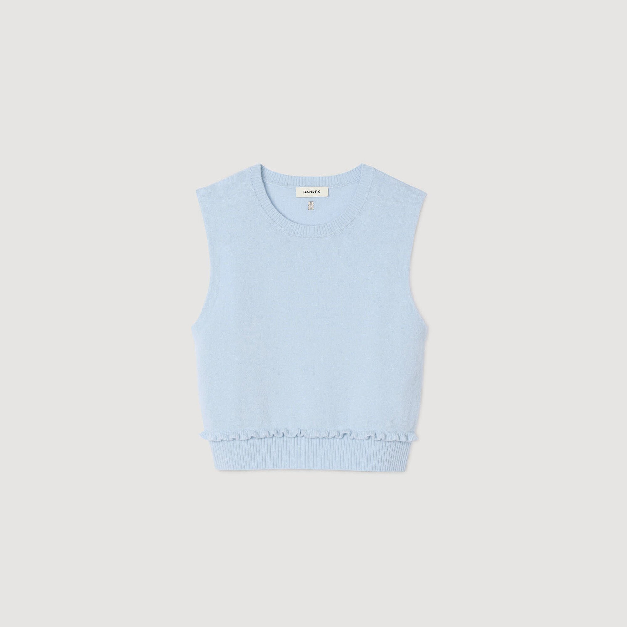 Ruffled cropped sweater