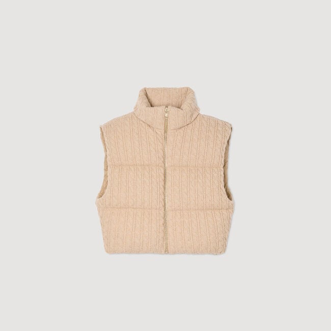 Cropped sleeveless puffer vest