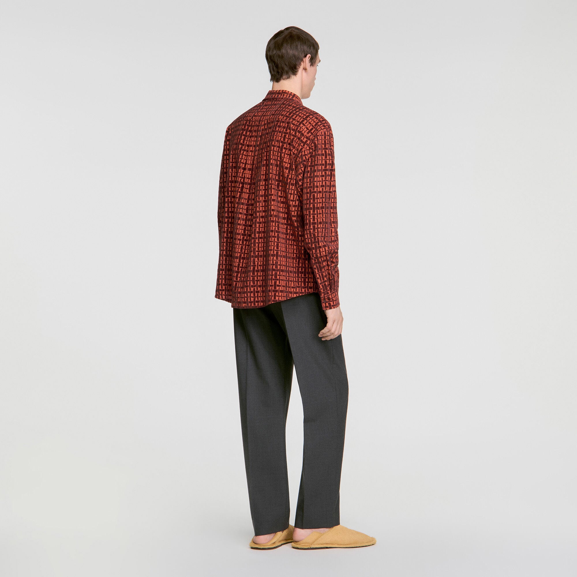 Shirt with velvet flocking - Men | Sandro