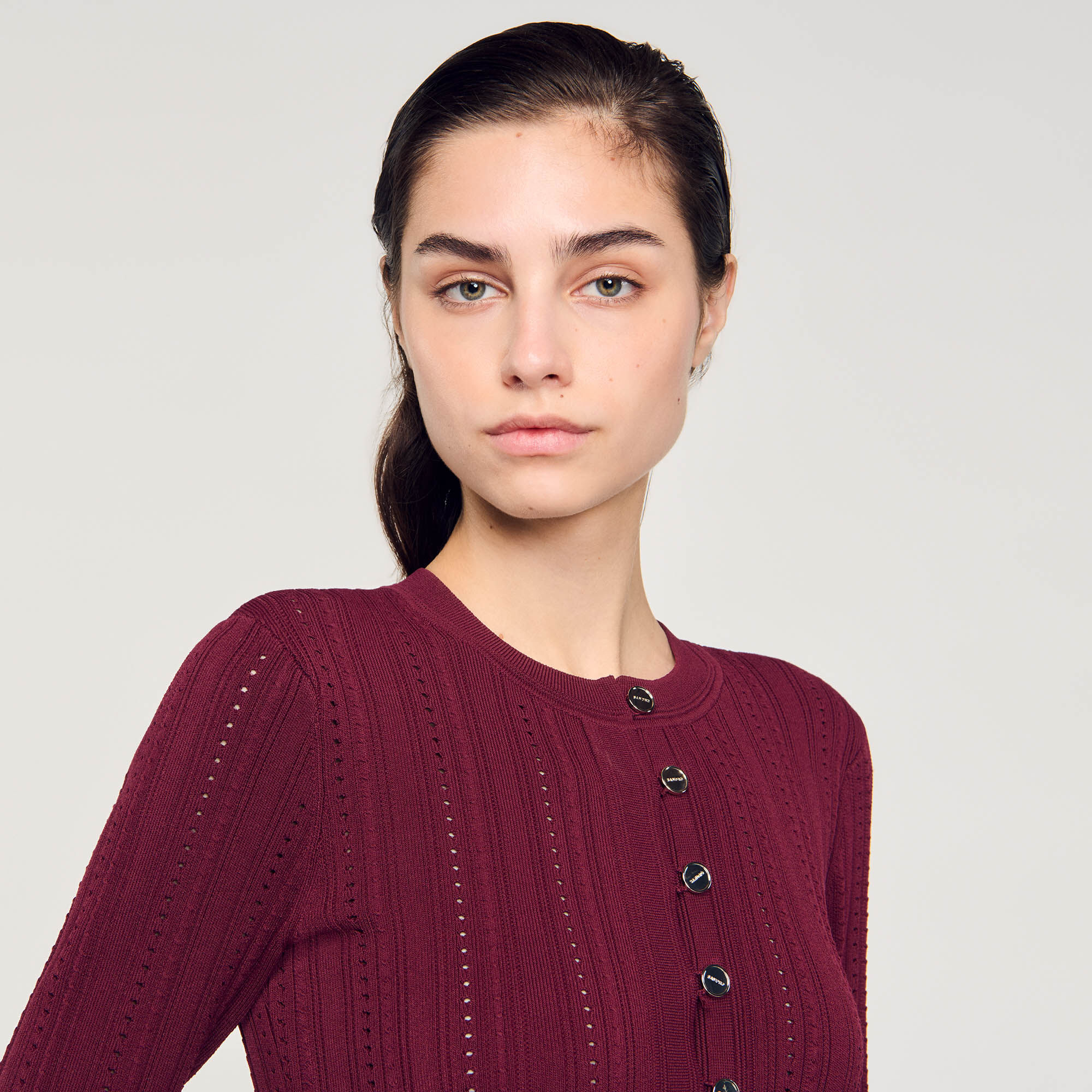 Cable knit cardigan