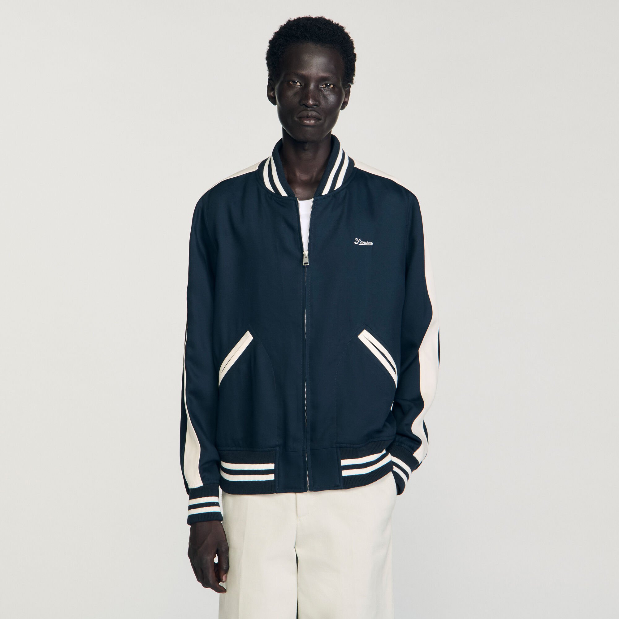Zip-up varsity jacket