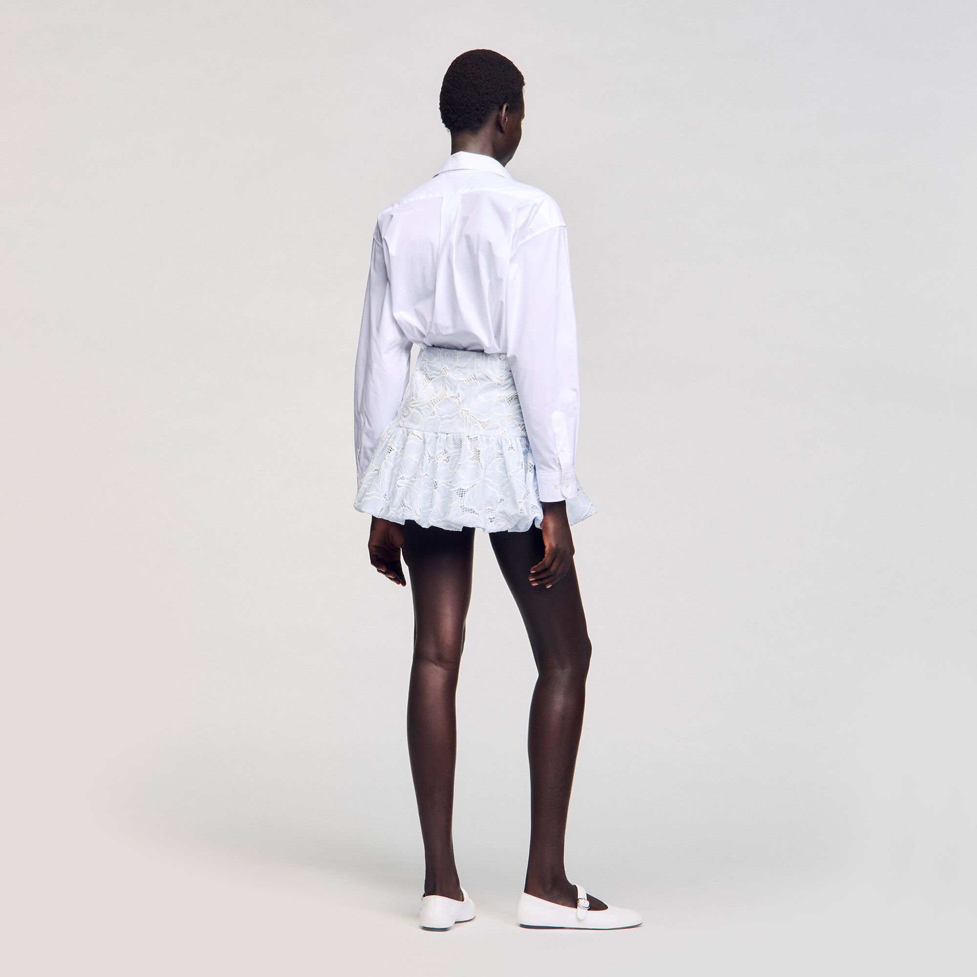 Short guipure skirt