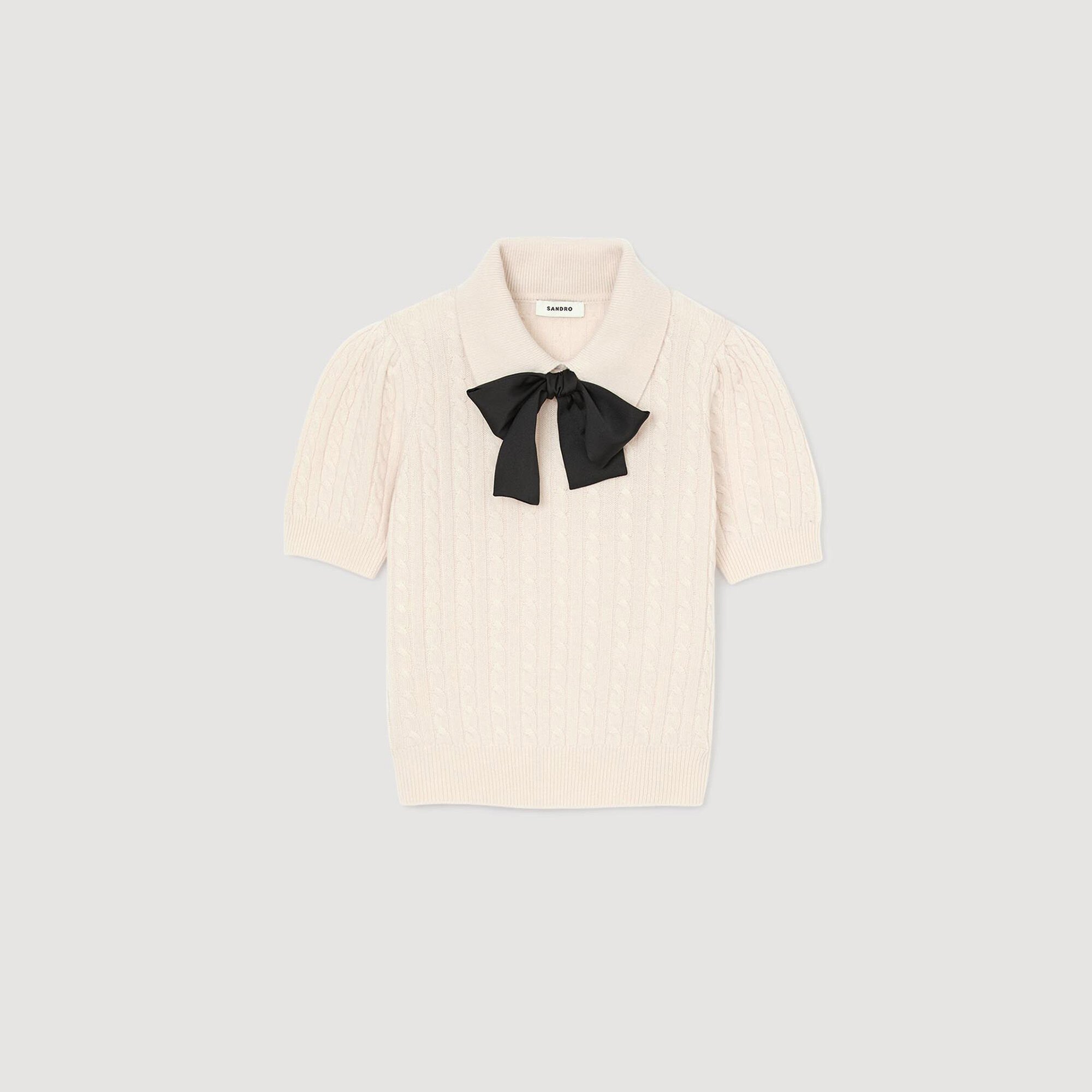 Polo-neck knit sweater