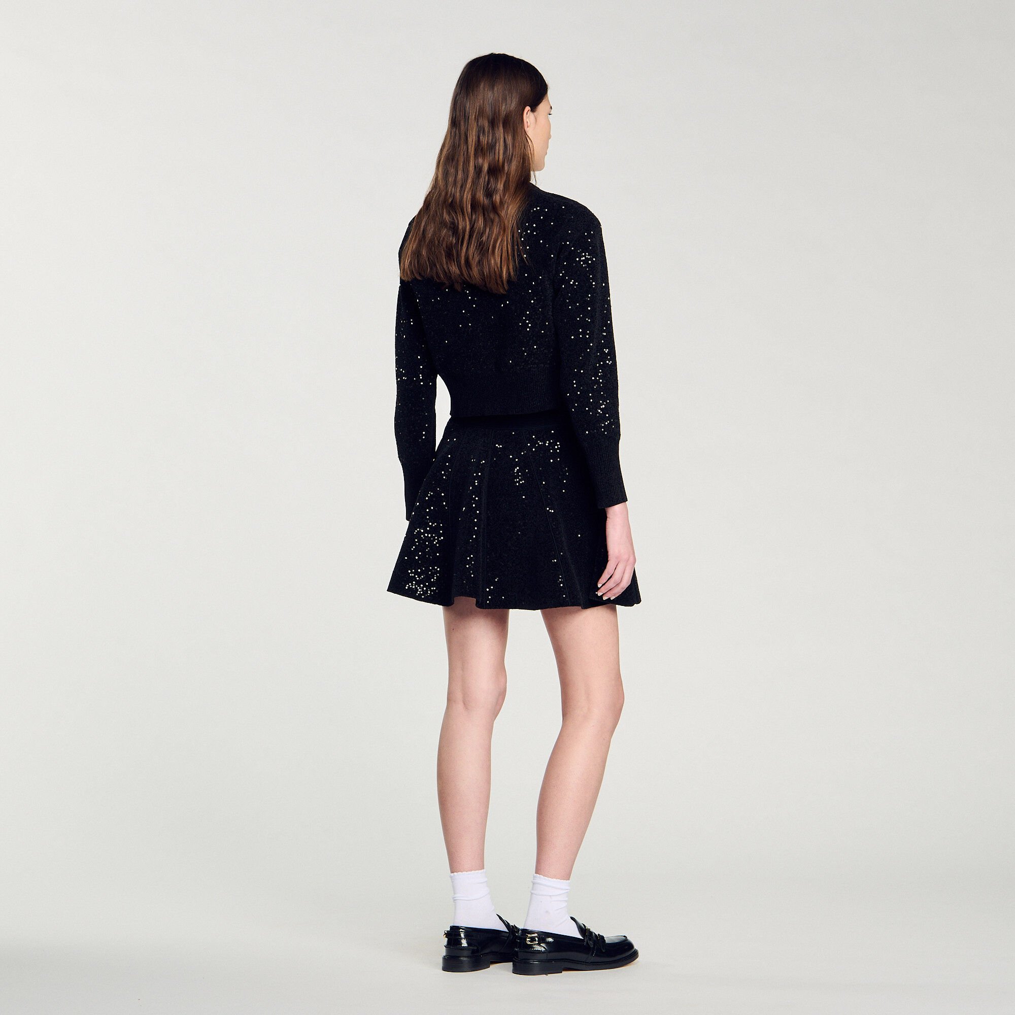 Sequinned velvet cardigan
