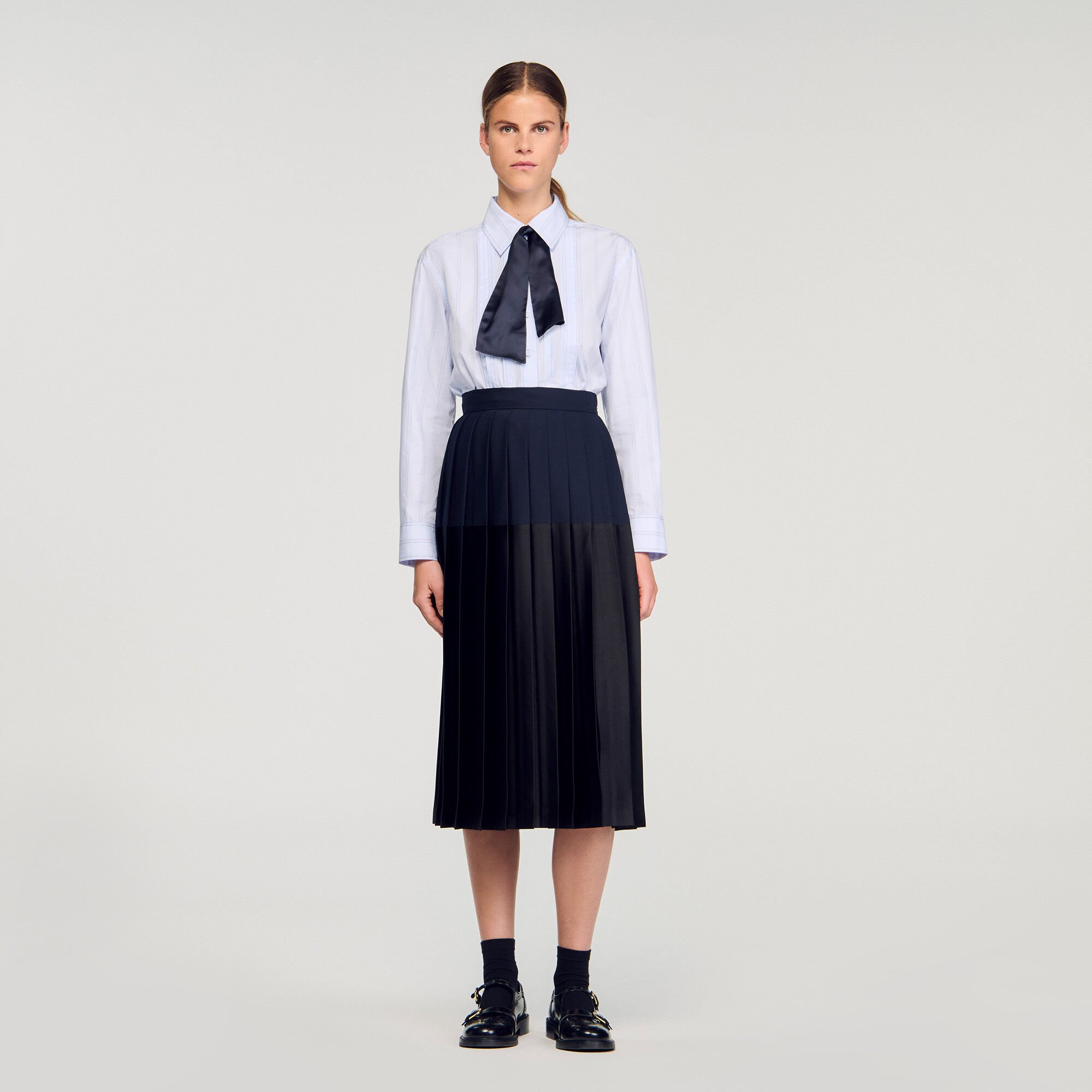 Midi pleated skirt