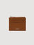 Grained leather zip card holder
