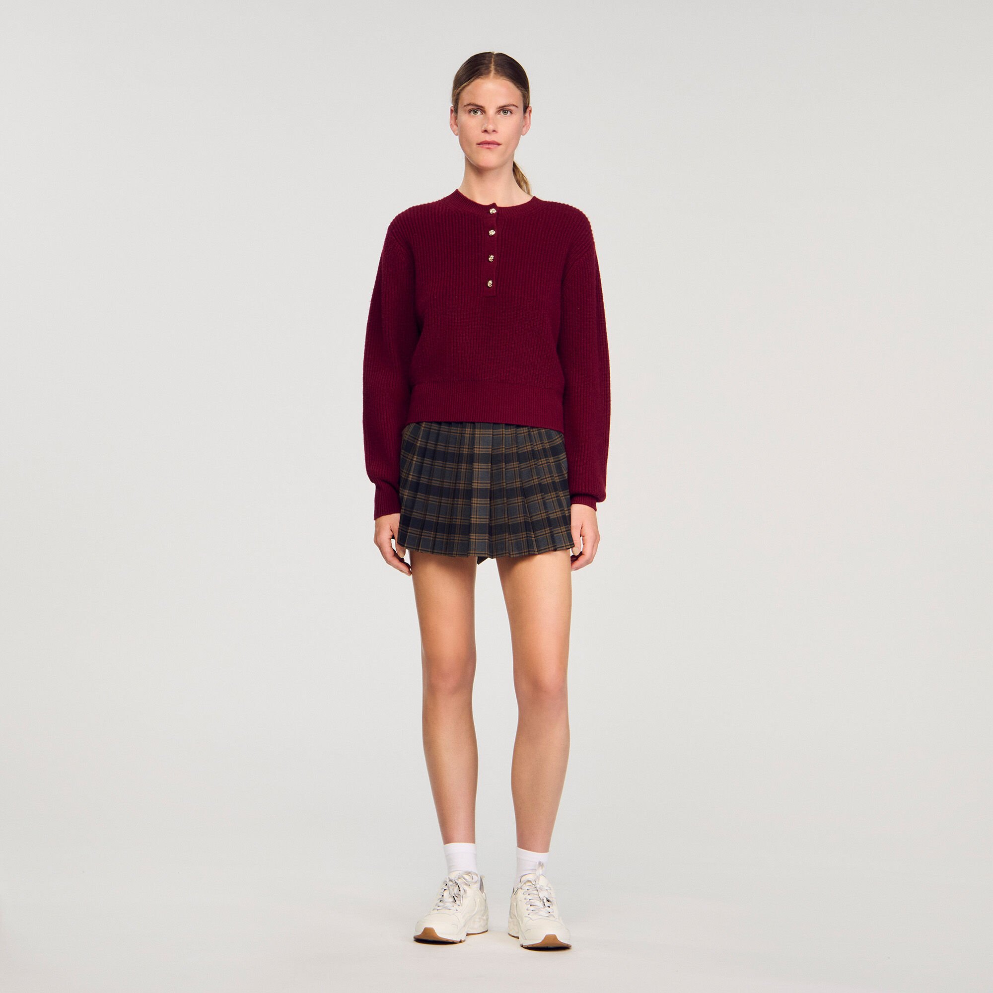 Wool and cashmere button sweater