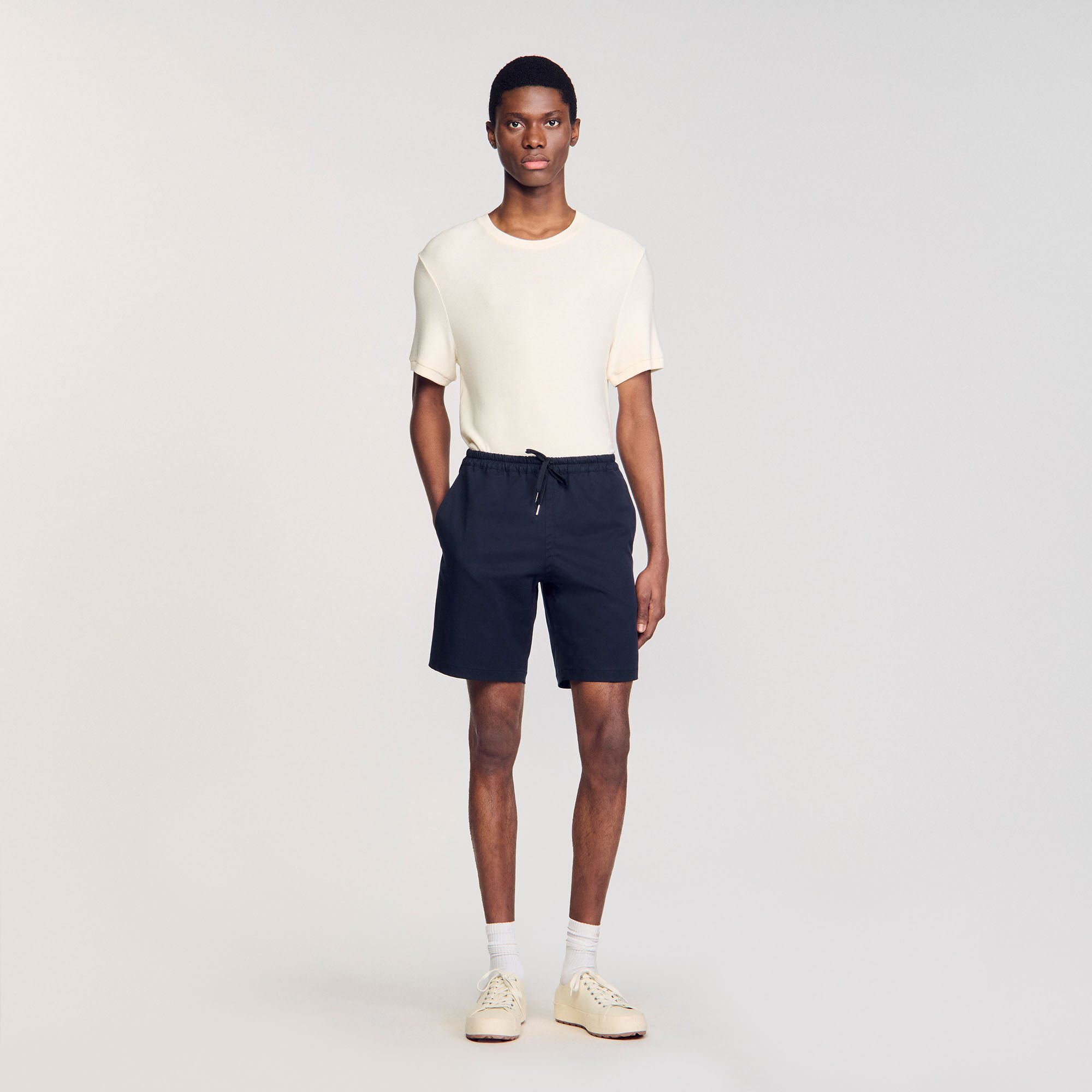 Elasticated wide-leg trousers blue for Men | Sandro Paris