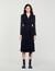 Dual-material long-sleeved dress