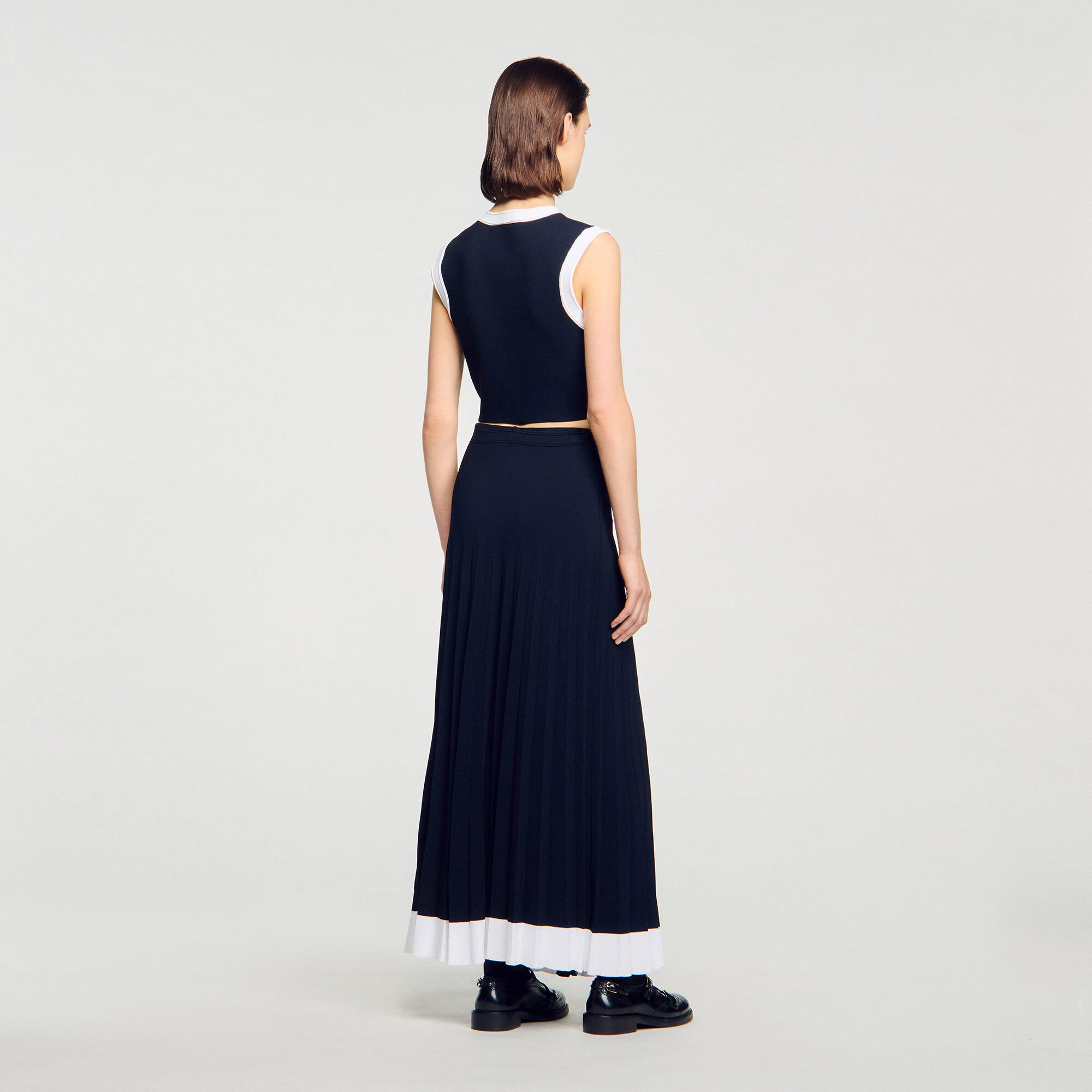 Maxi two-tone knit skirt