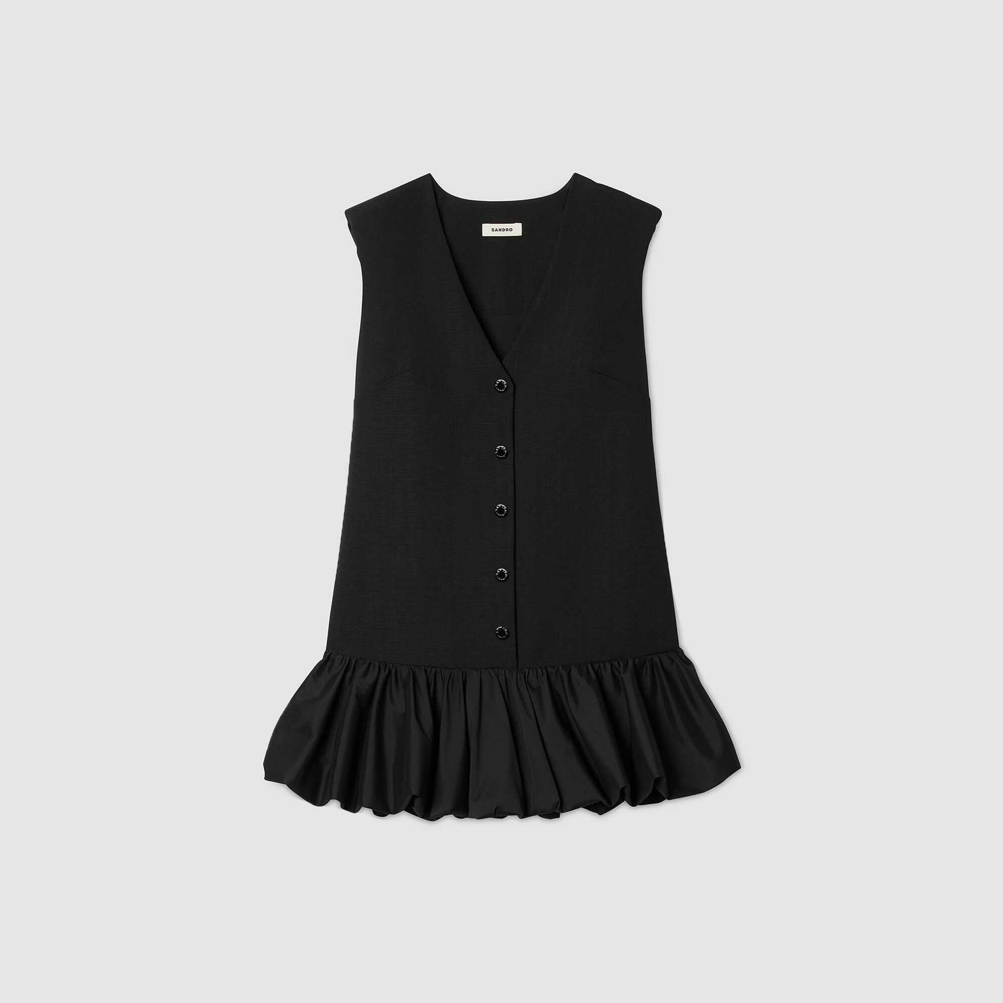 Mini tailored dress with ruffle