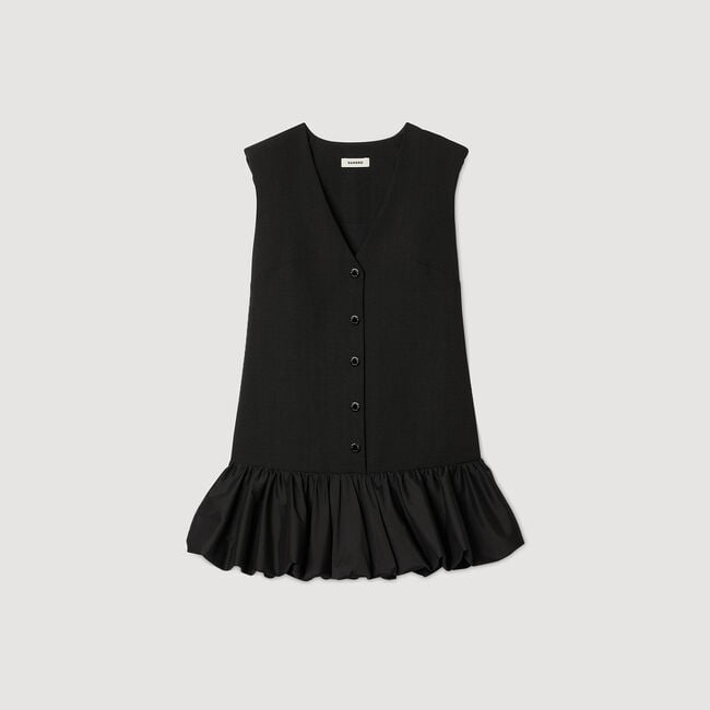 Mini tailored dress with ruffle