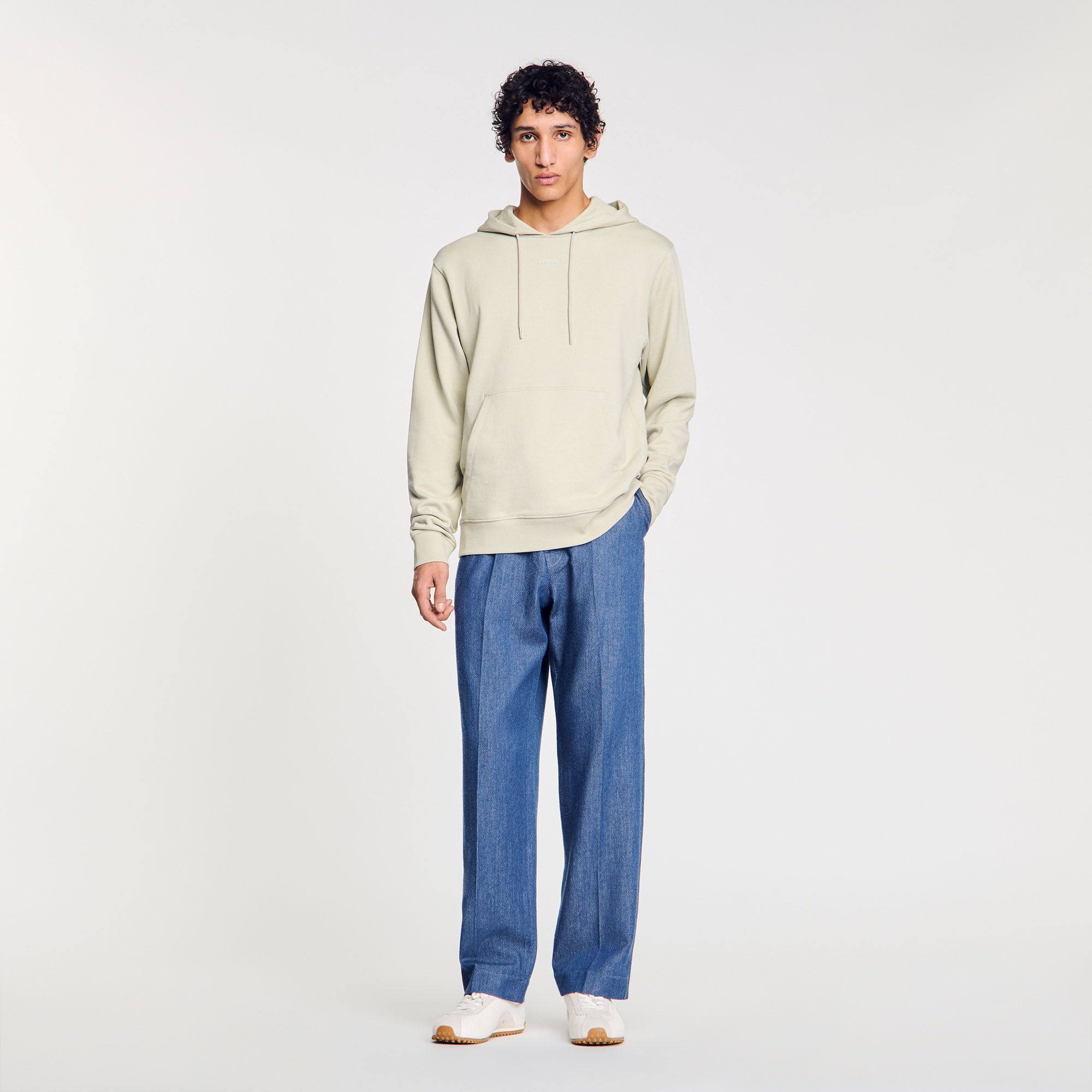 Logo hoodie green for Men | Sandro Paris