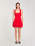 Short knit dress with ruffles