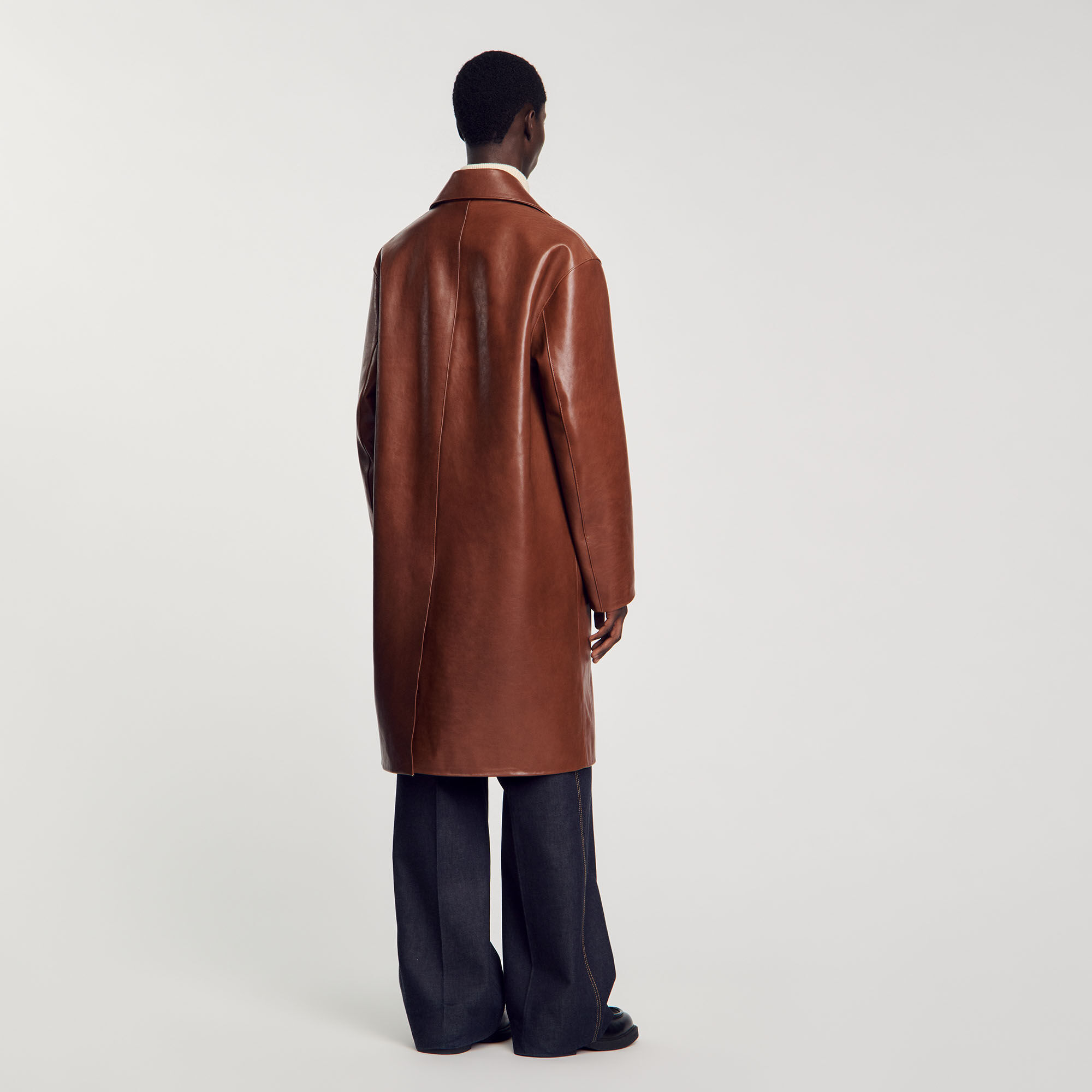 Leather mac red for Men | Sandro Paris