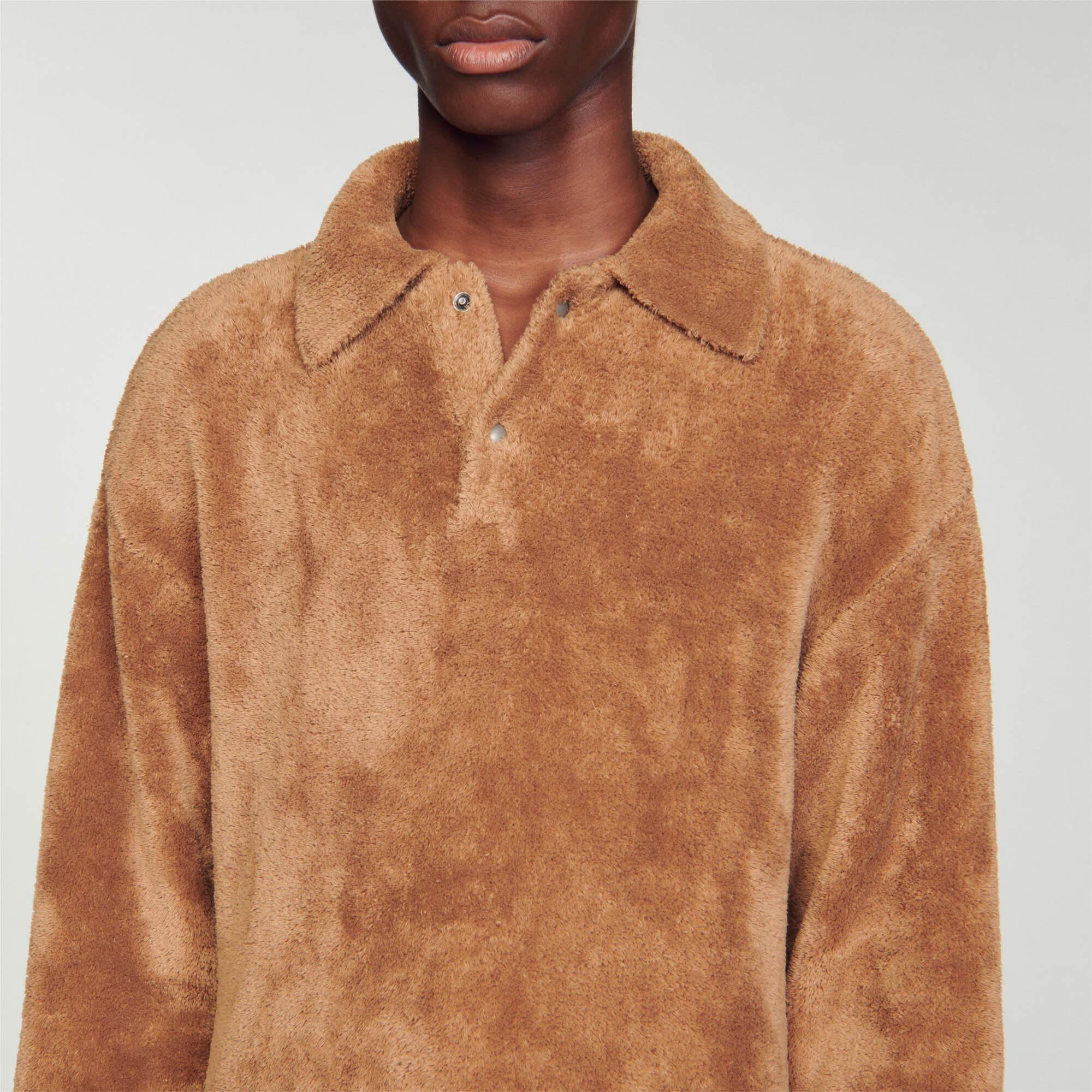 Terry knit polo shirt