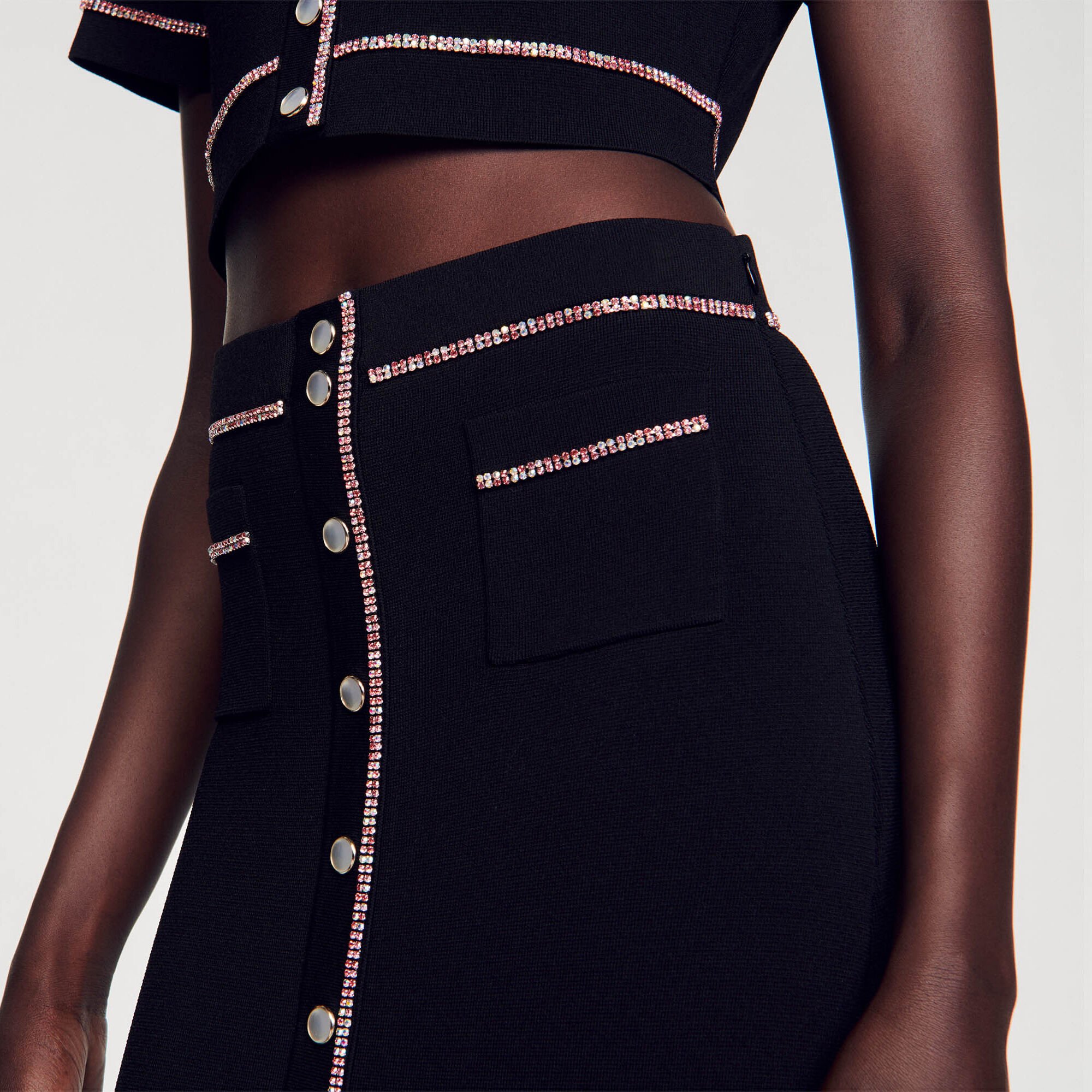 Rhinestone midi skirt