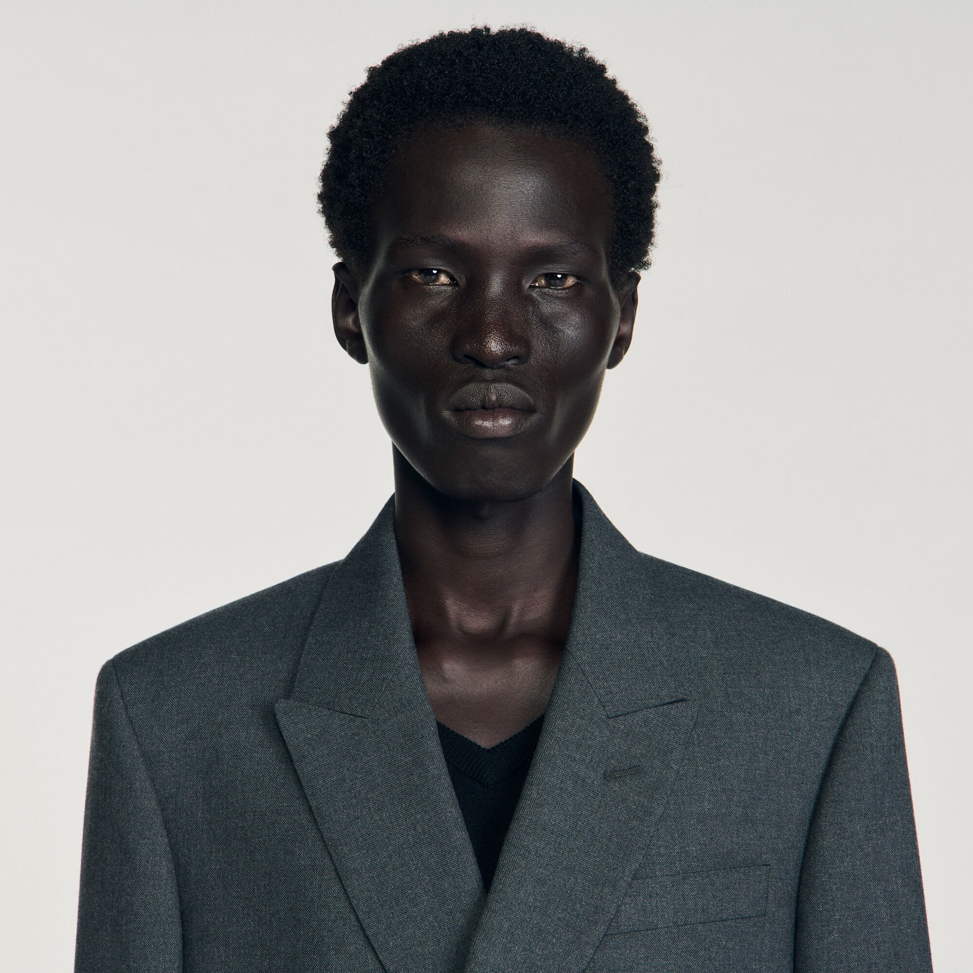 Double-breasted classic suit jacket
