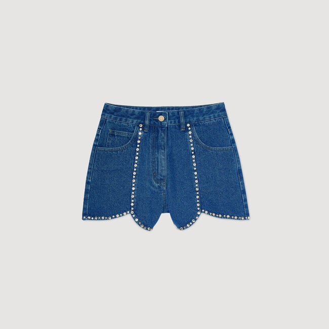 Rhinestone denim shorts