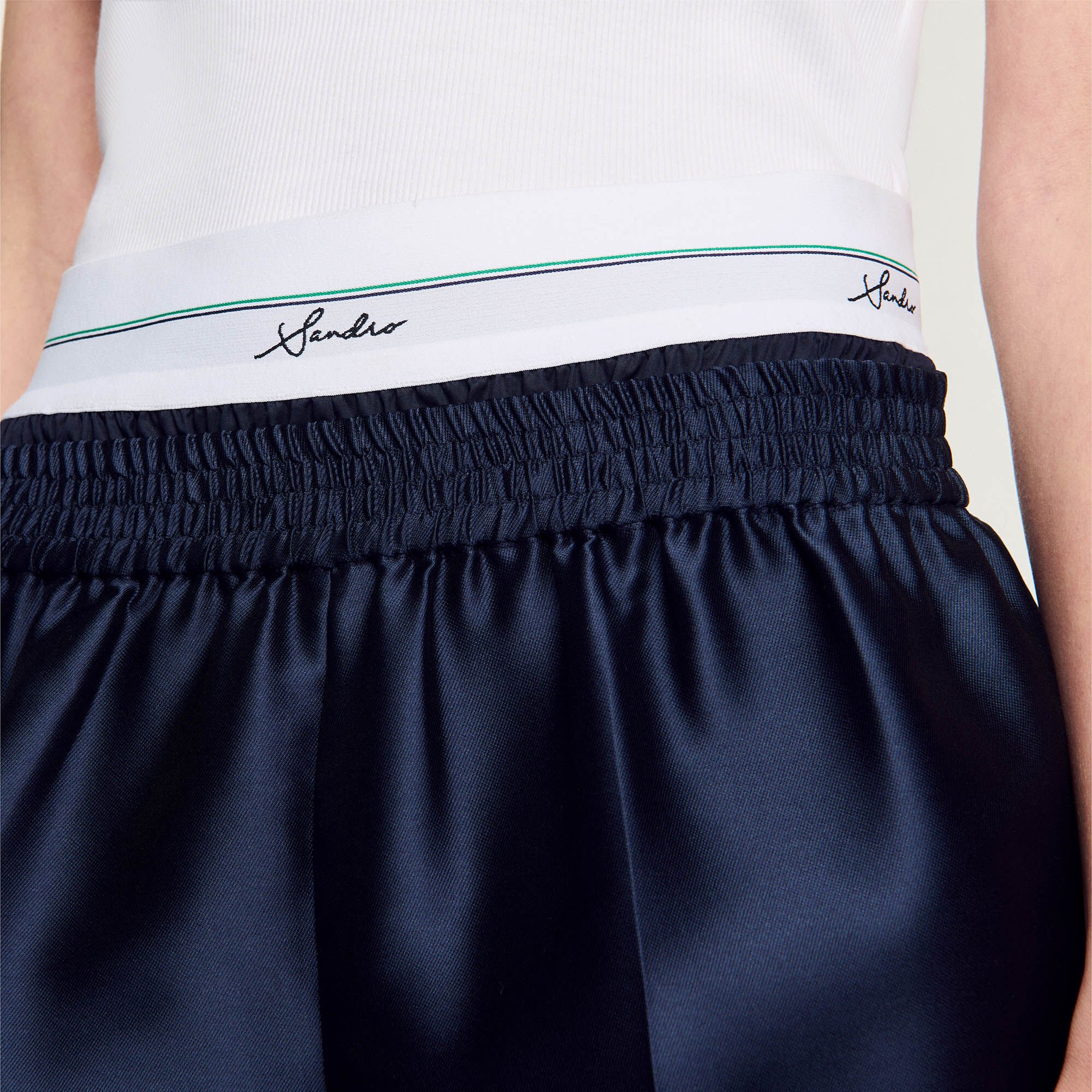 Satin Shorts With Double Waistband