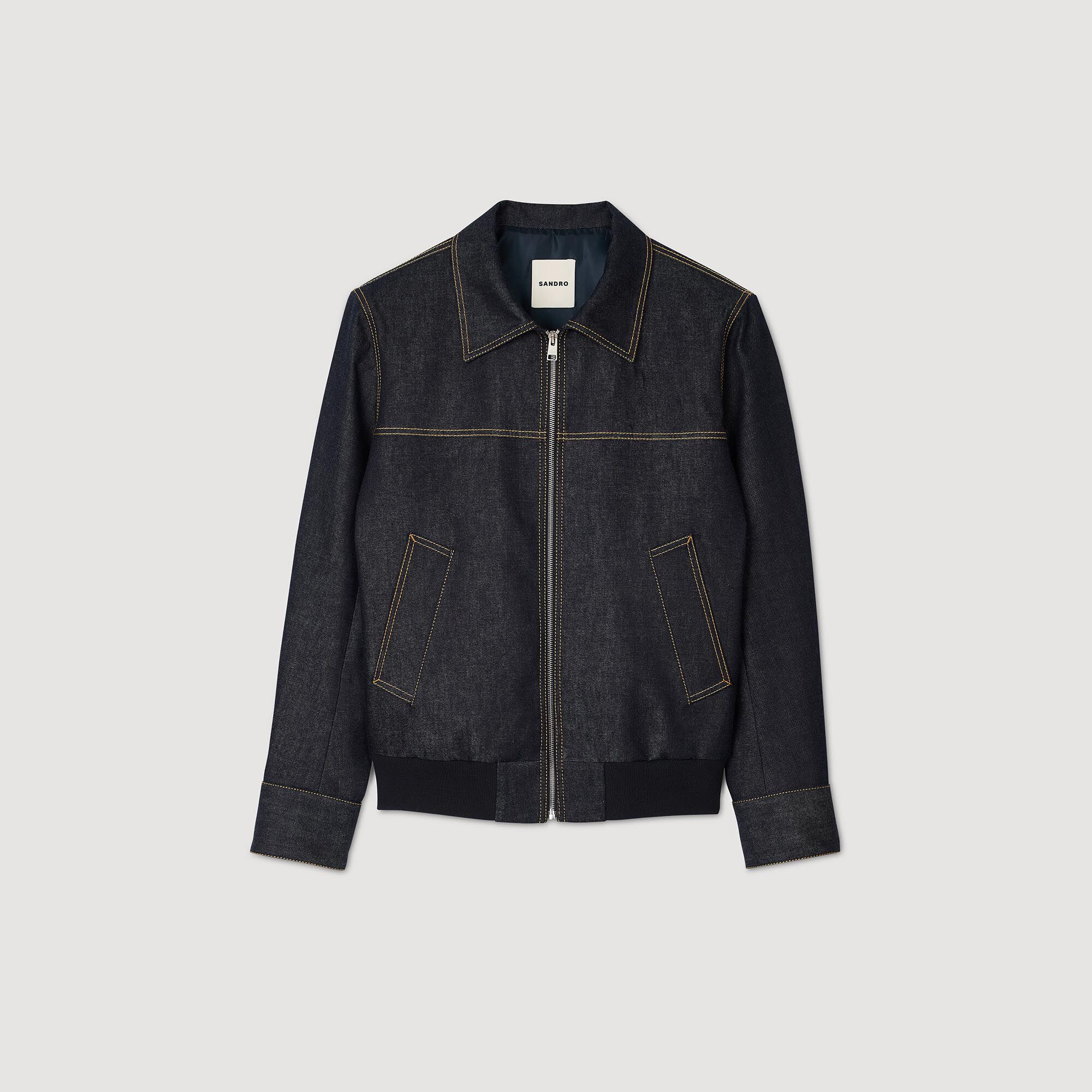 SANDRO zip-up Leather Jacket | Black | FARFETCH